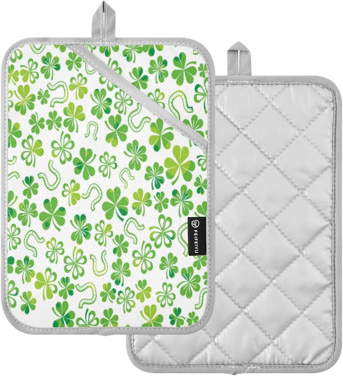 Kcldeci Green Shamrock Potholders 2-Pack