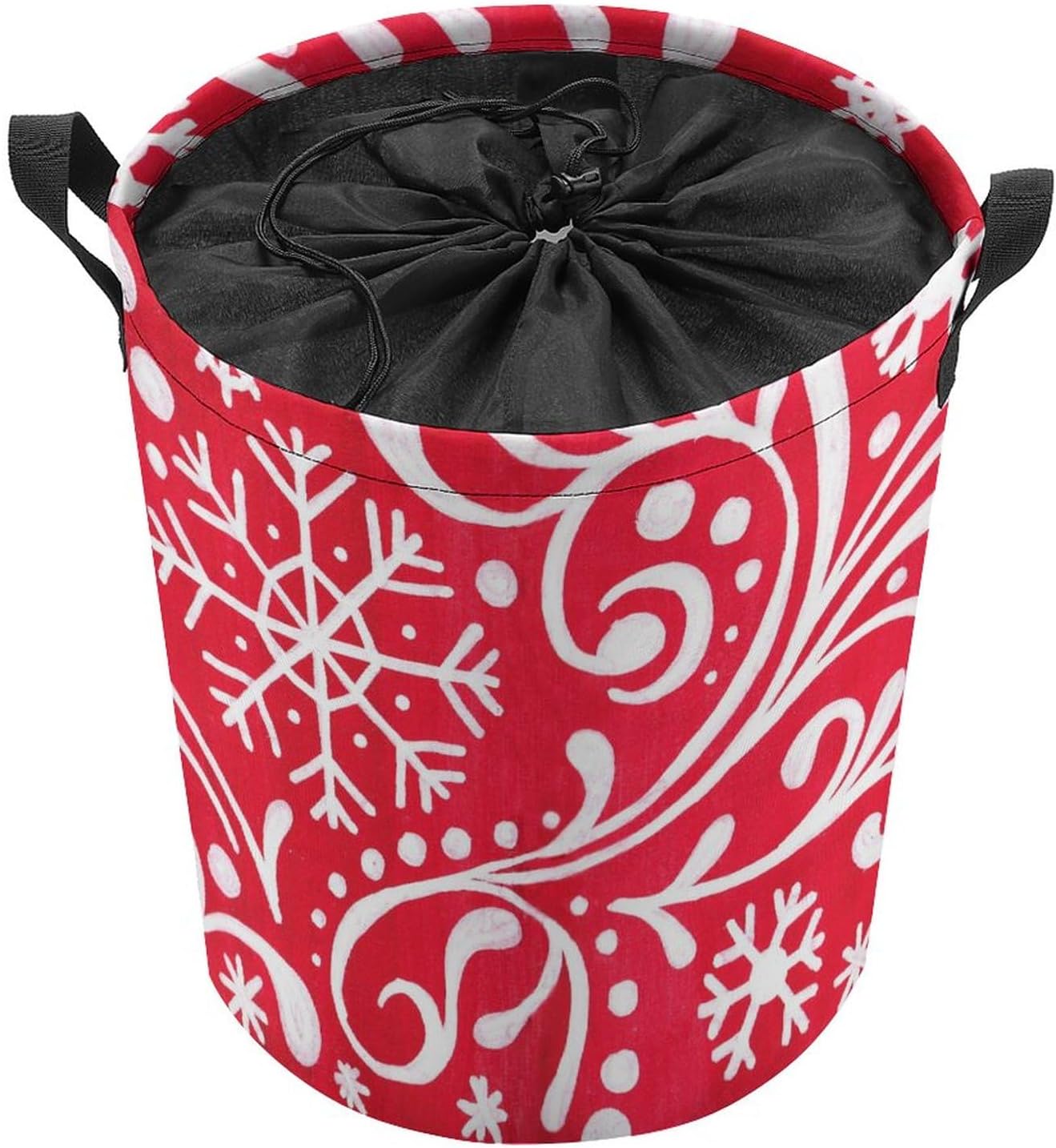 Christmas White Snowflakes Laundry Organizing Basket for Home Dorms More