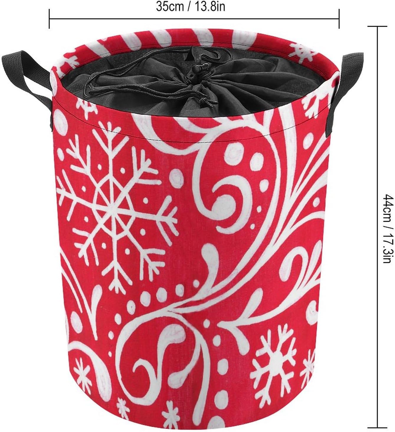 Christmas White Snowflakes Laundry Organizing Basket for Home Dorms More