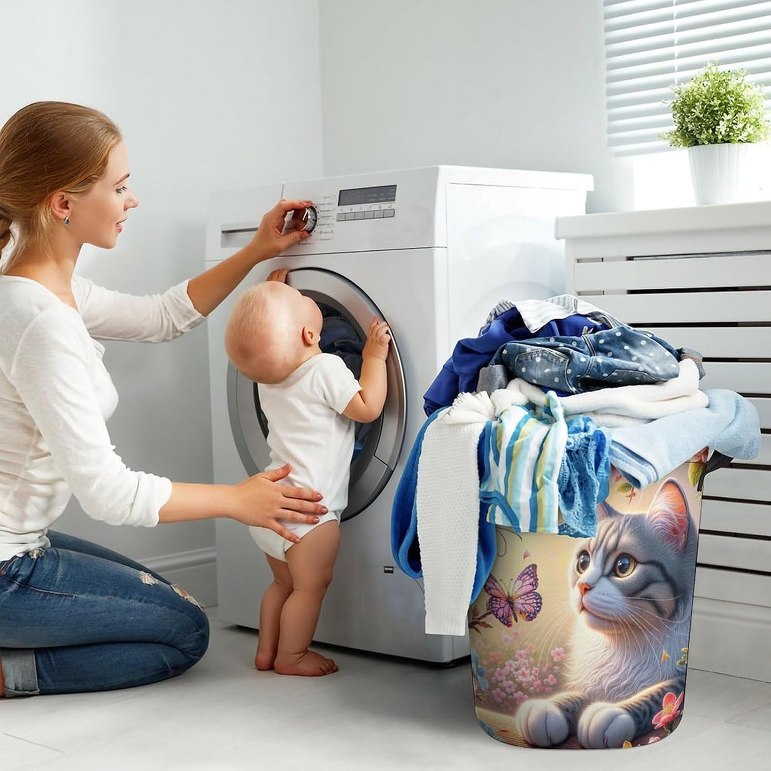 Meiko Butterfly Latern Foldable Laundry Hamper Durable Waterproof for All Uses