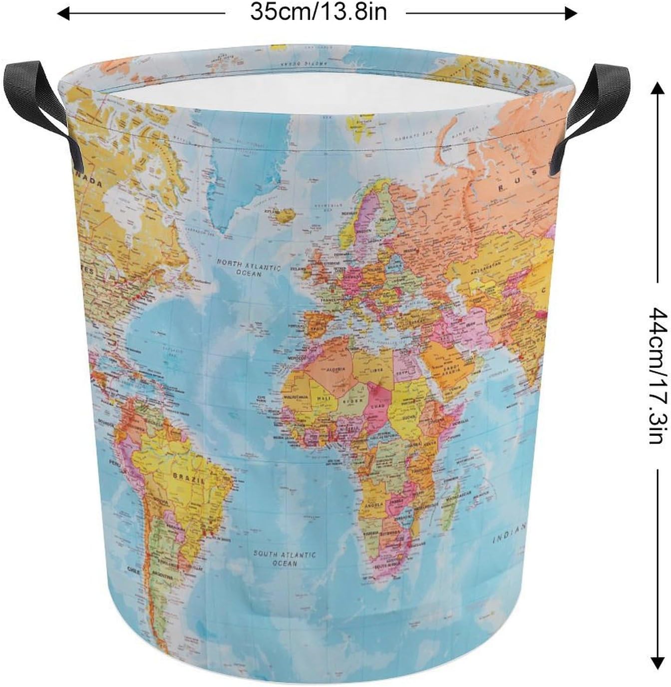 MEIKKO Map of The World Laundry Basket