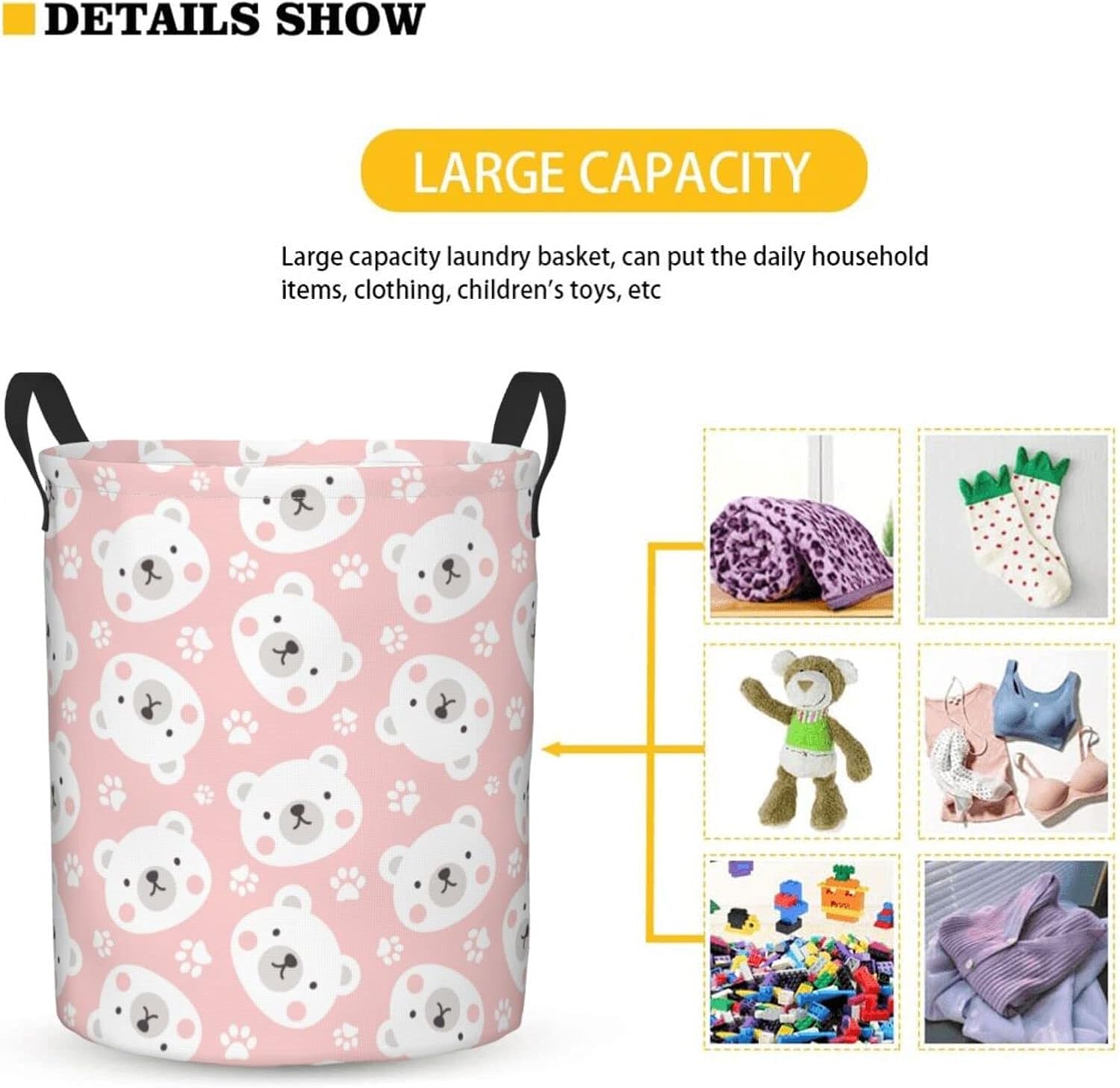 STURDY POLAR BEAR LAUNDRY BASKET PRVTKBSS