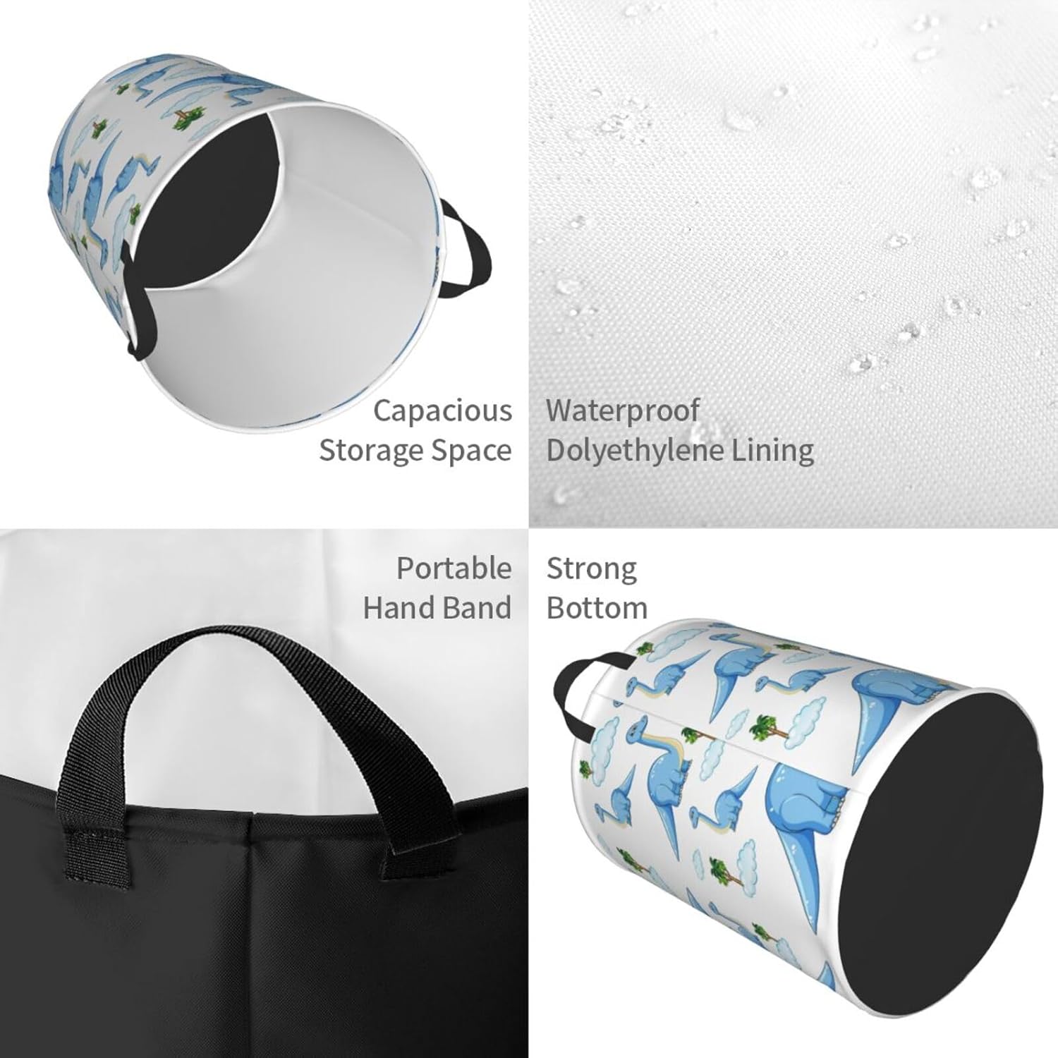 Dinosaur Laundry Hamper Collapsible with Handles