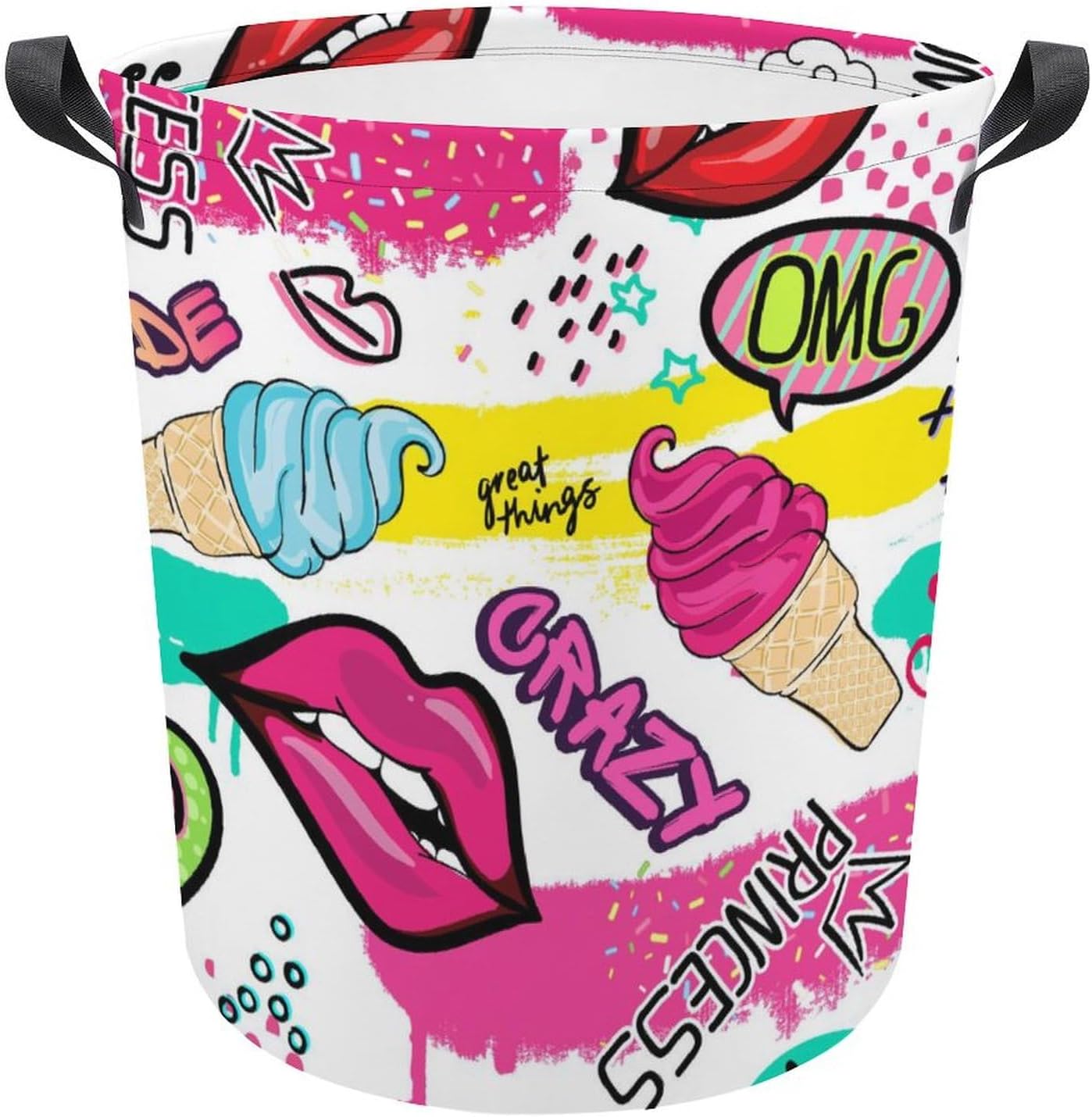 Cute Sticker Ice Cream Laundry Hamper