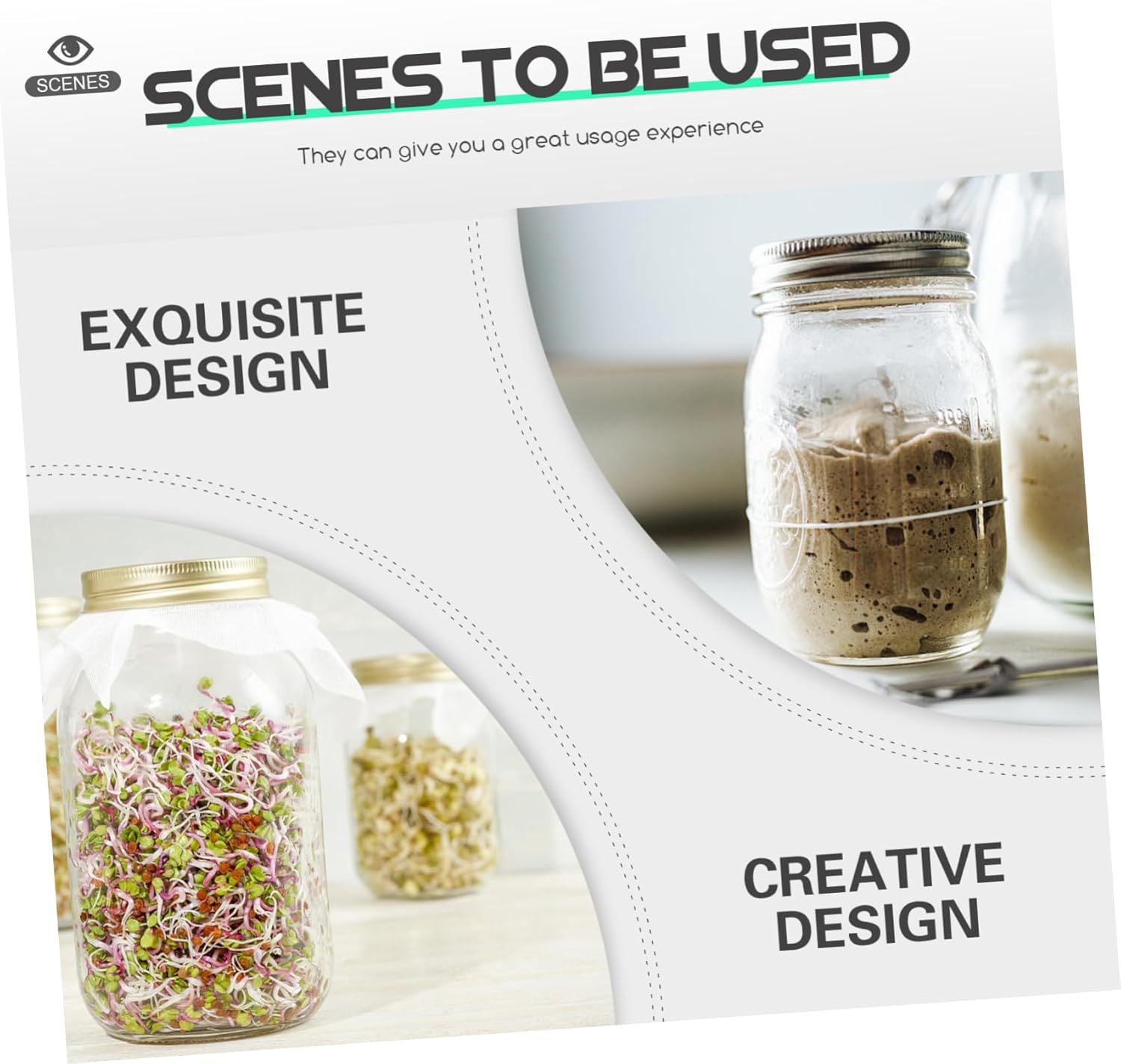 48-Piece Set of Reusable Mason Jar Lids with Straw Holes
