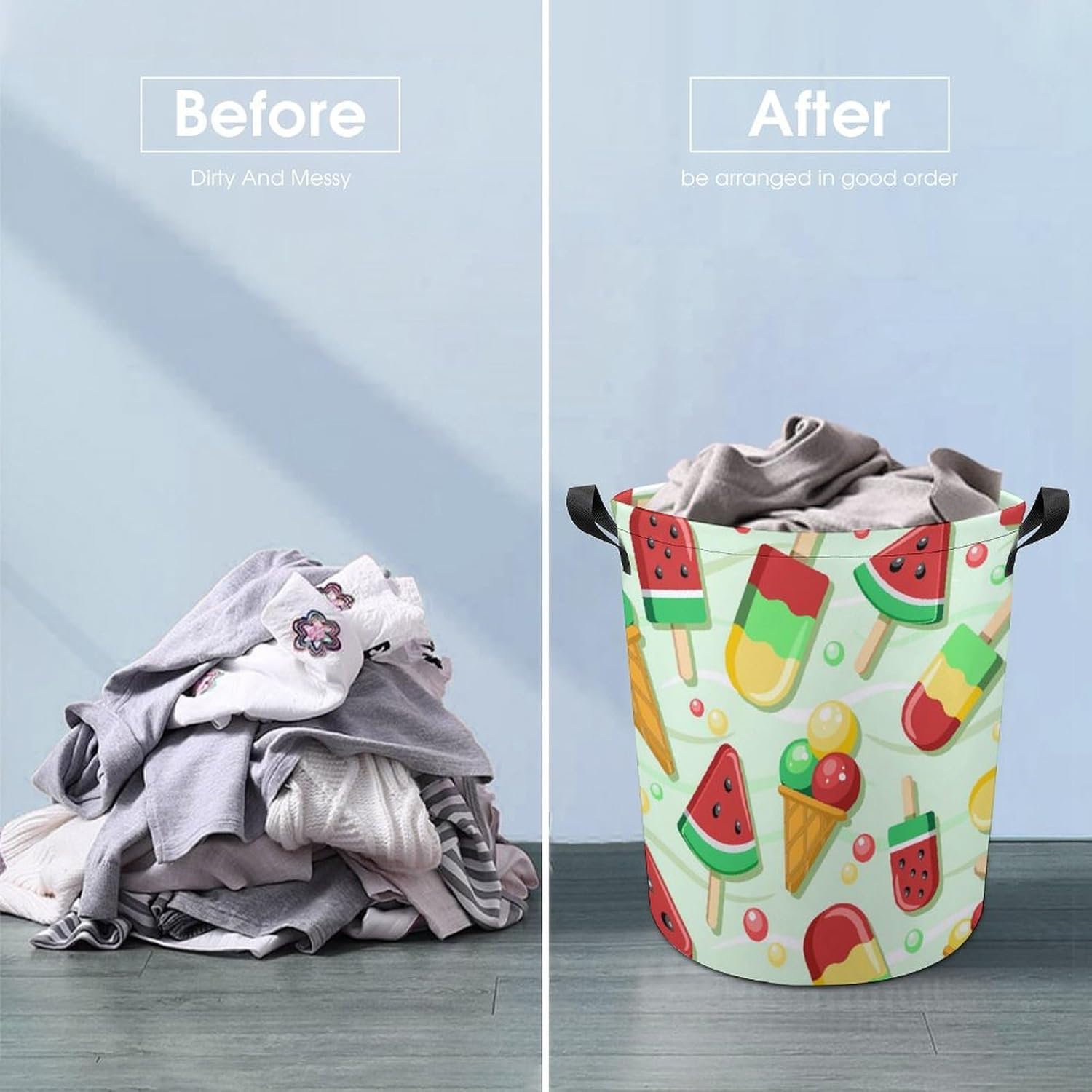 Stylish Functional Fresh Fruit Cartoon Water-Resistant Laundry Hamper for Home Travel