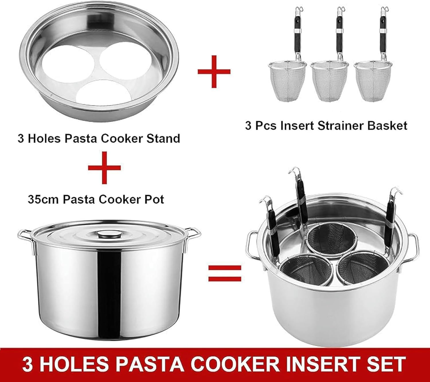 Stainless Steel 3-in-1 Pasta Cooker