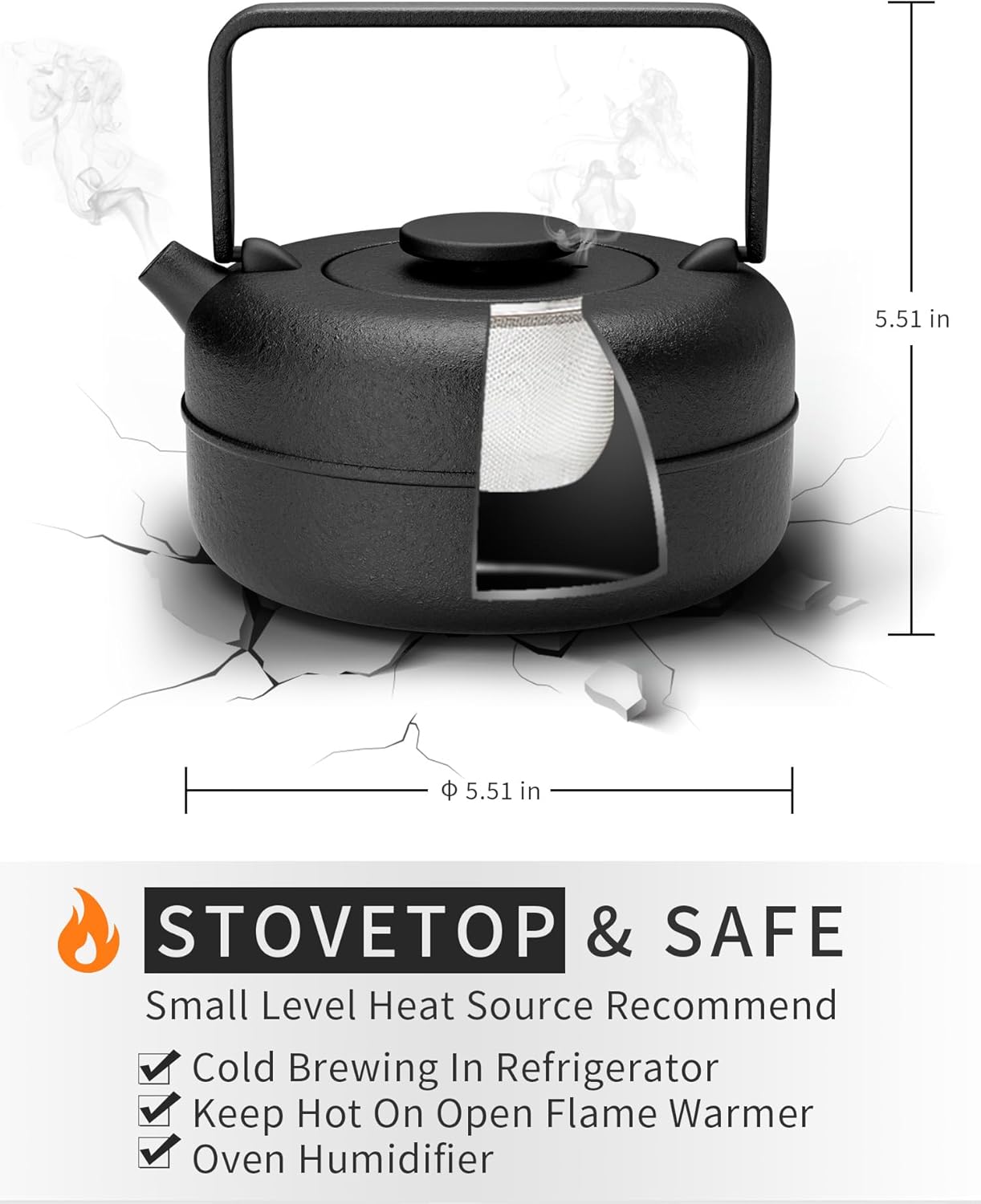 Topier Cast Iron Tea Kettle