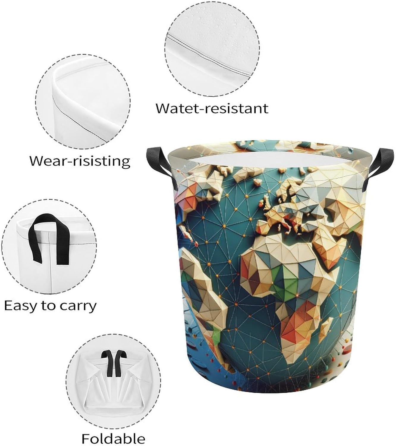 3D Earth Map Ball The Ultimate Collapsible Laundry Hamper