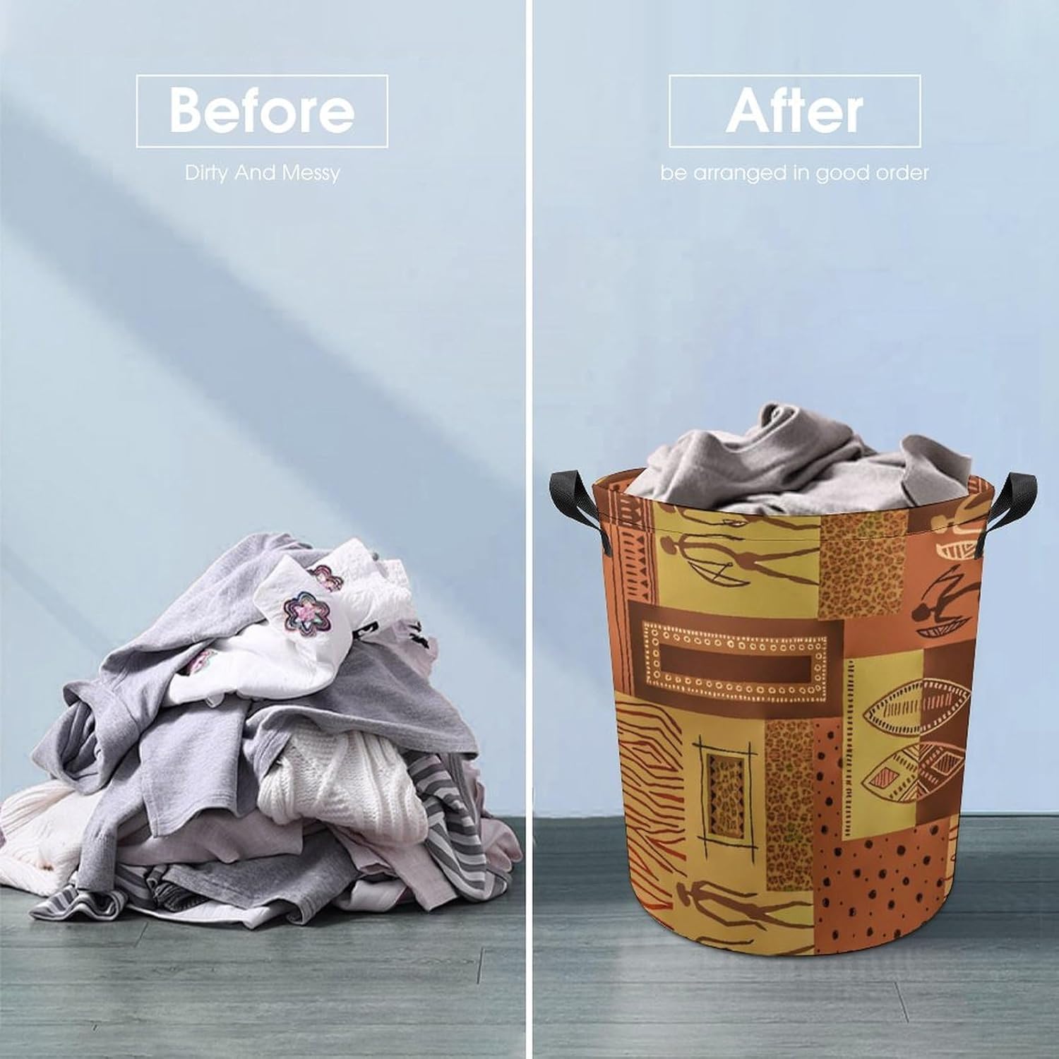 Geometric Pattern Collapsible Laundry Hamper