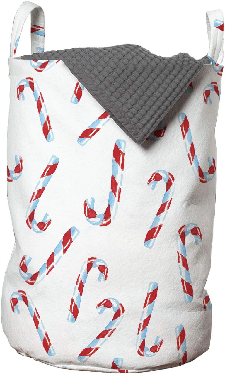 Perfect for Holidays Candy Cane Laundry Bag from Ambesonne