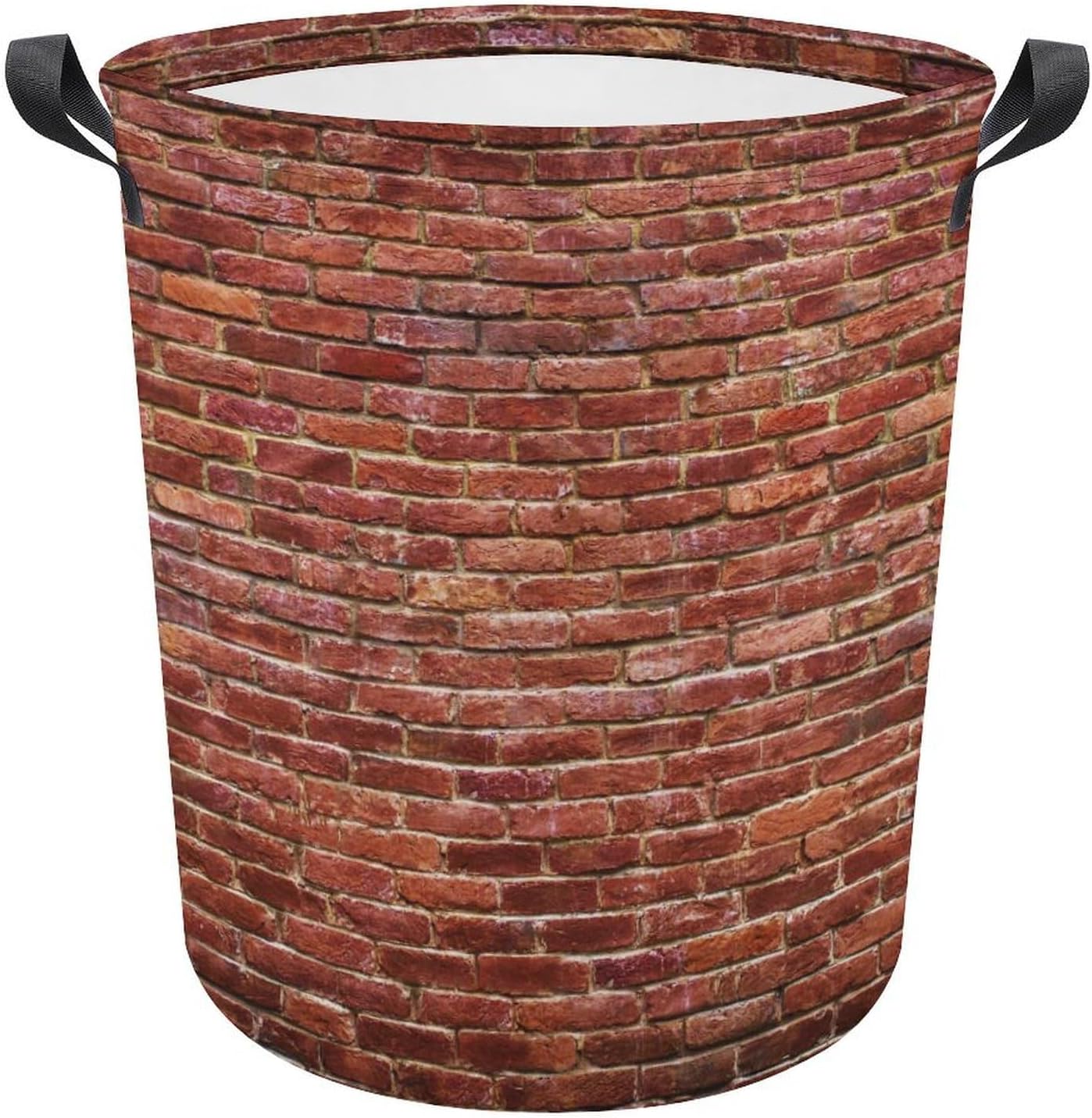 Durable Red Brick Wall Laundry Hamper Waterproof Collapsible for Dorms