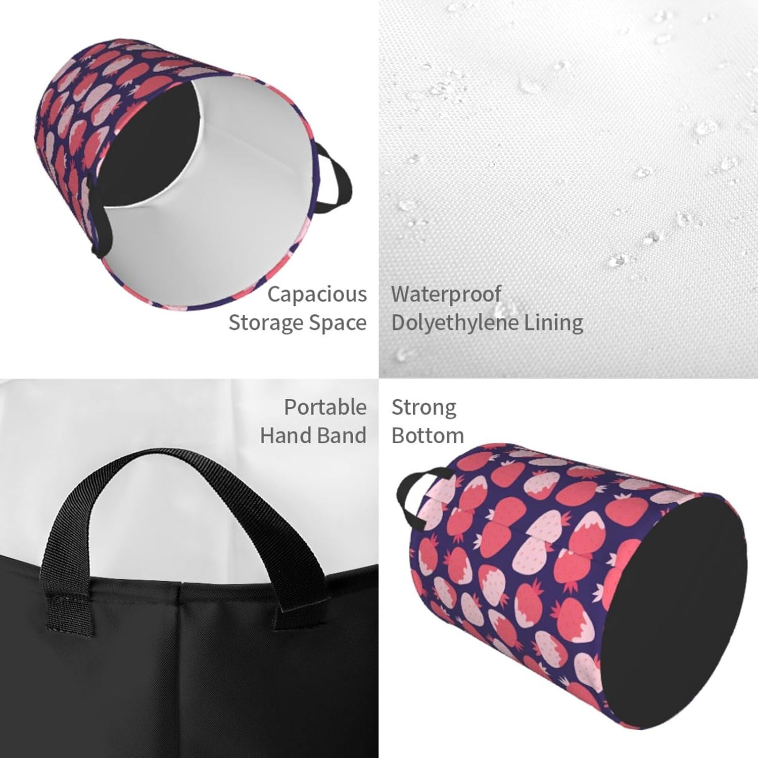 Sturdy Collapsible Laundry Hamper with Handles for Easy Storage