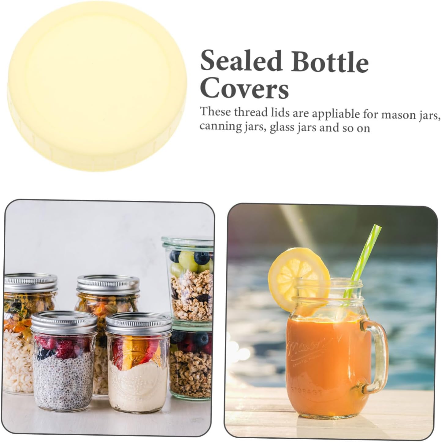 Zerodeko Plastic Mason Jar lids