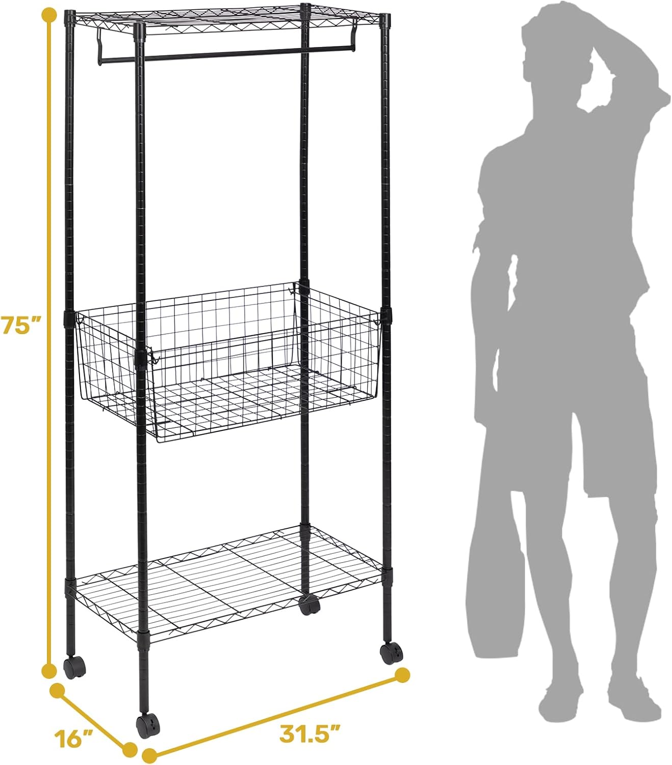 Clothes Hanger Basket Organizer