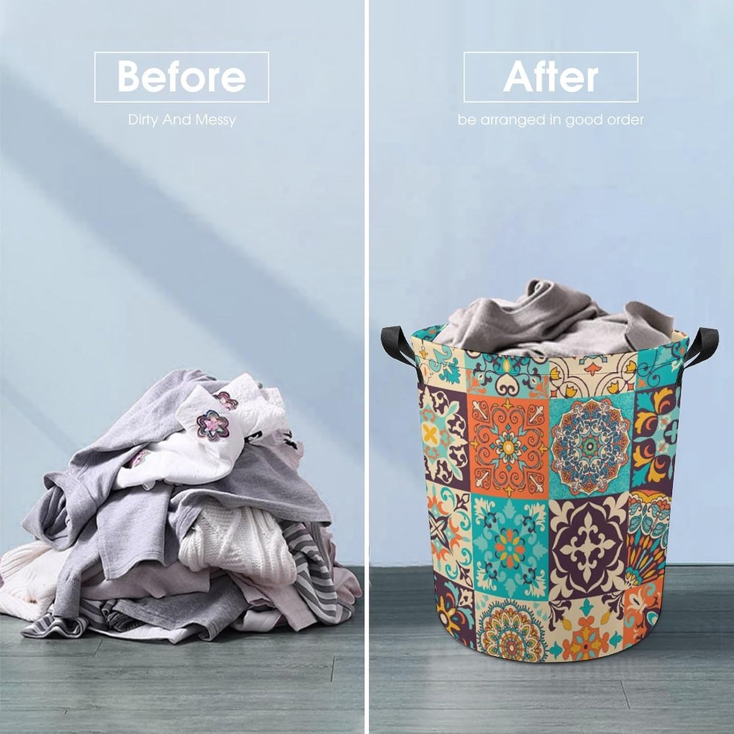 Durable Boho-Style Laundry Hamper