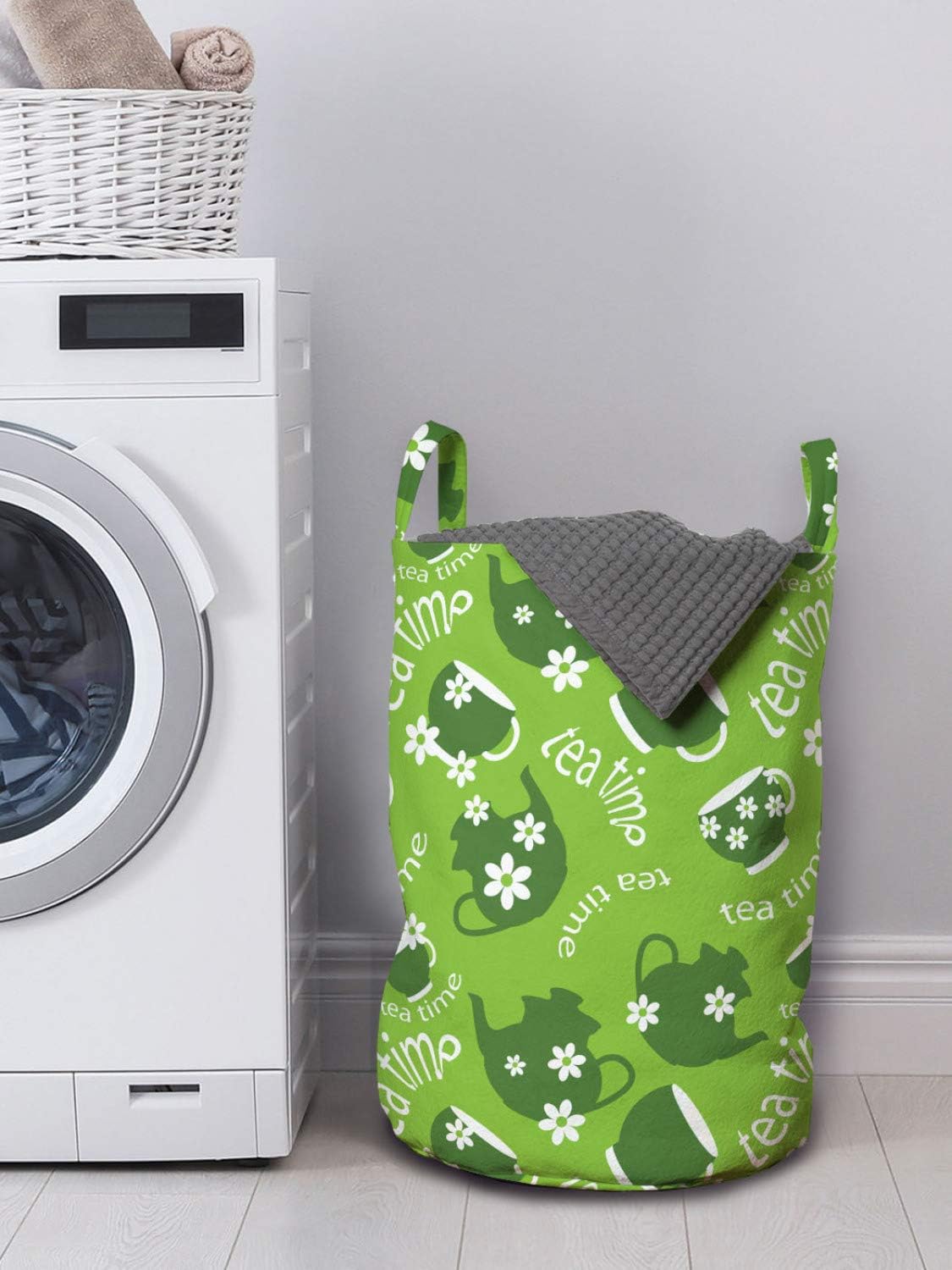 Ambesonne Tea Party Laundry Hamper