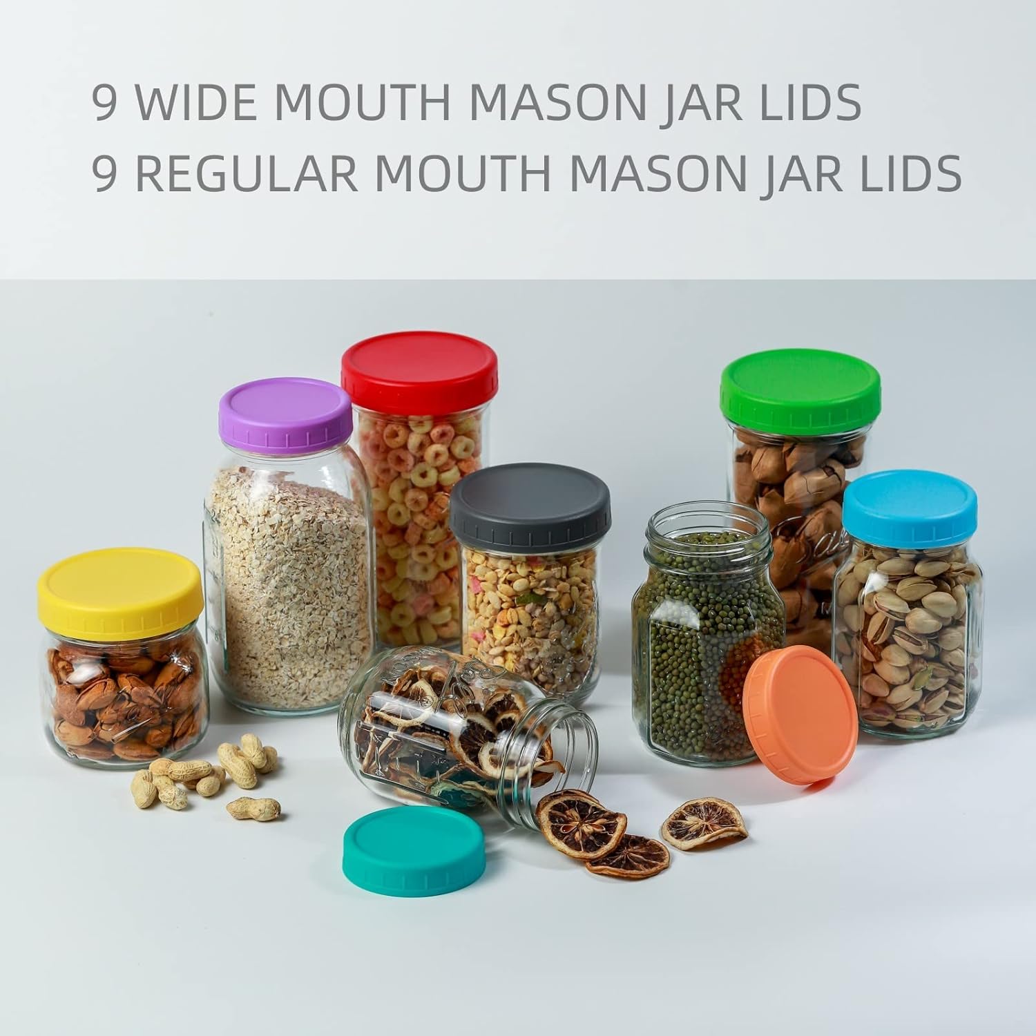 Vibrant Yellow Mason Jar Lids with Silicone Rings