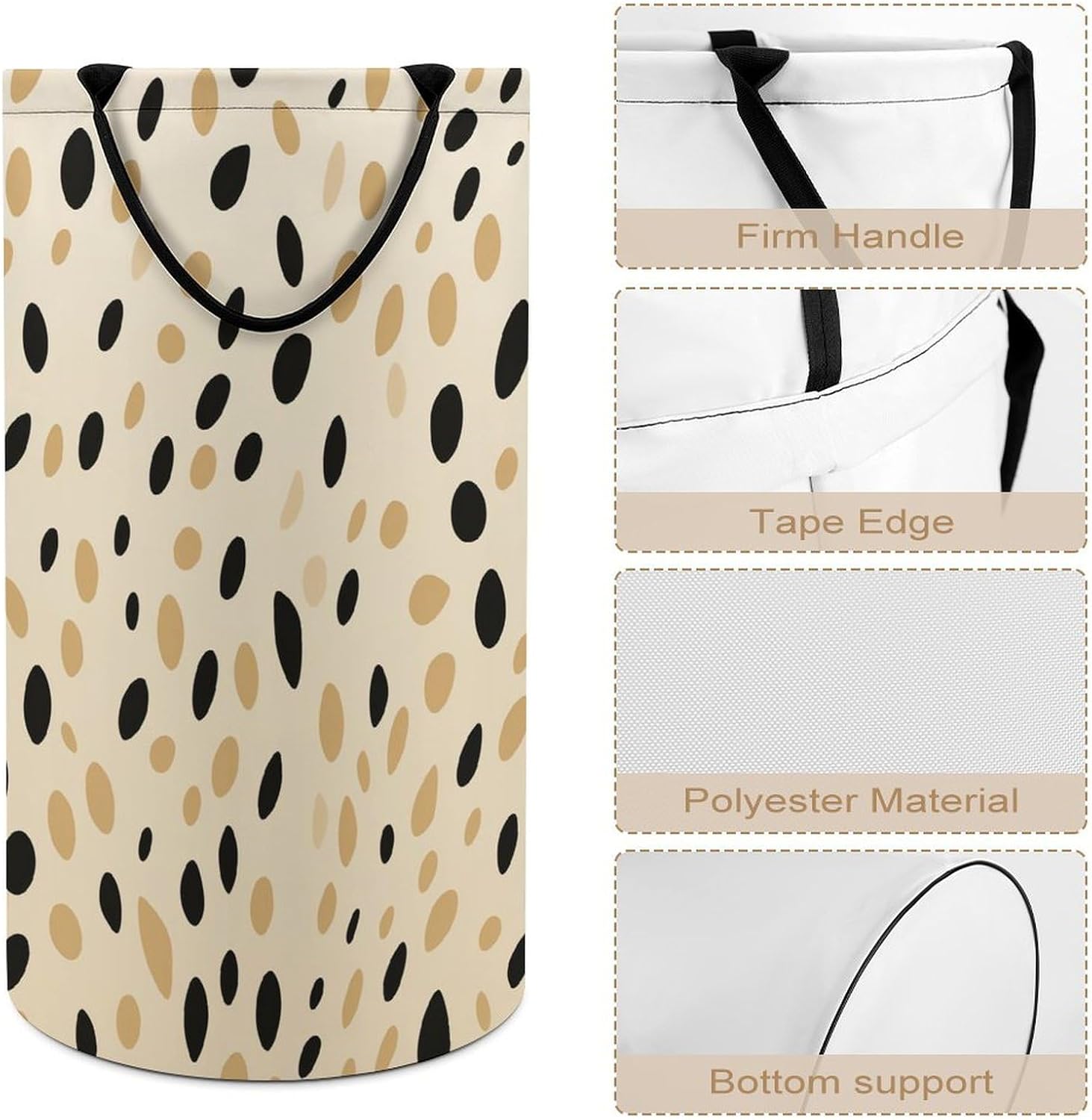 Leopard Print 87L Large Laundry Basket with Handle Foldable