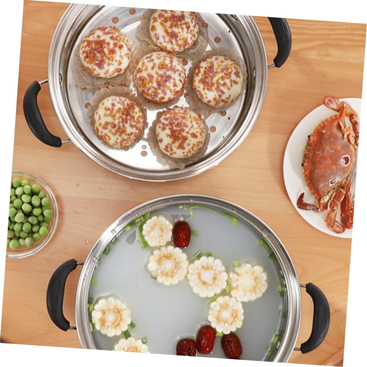 Kichvoe Multifunctional Stainless Steel Steamer Pot with Lid