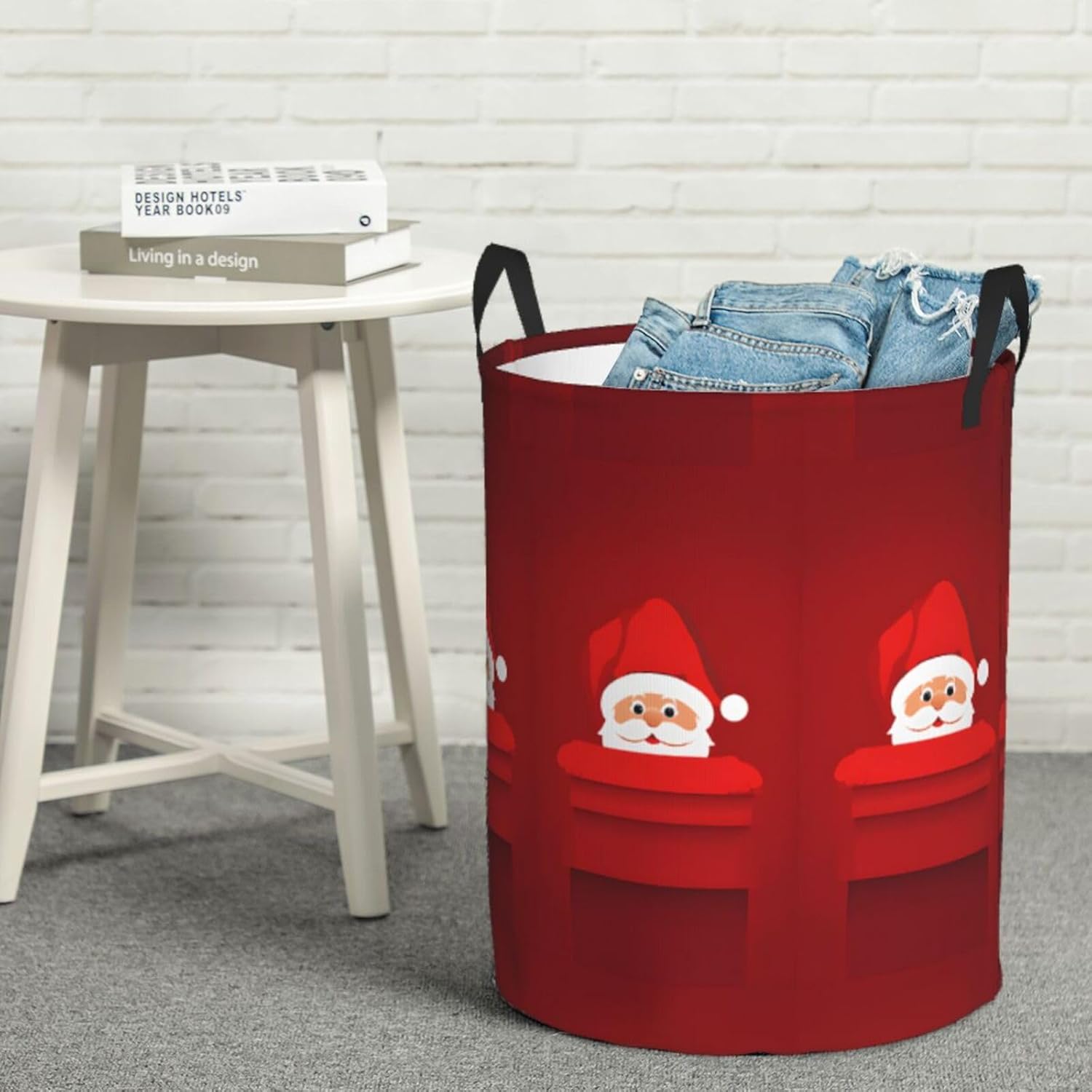 DCEHGEW Santas JollyHelpers Collapsible Laundry Basket 165x138in Waterproof Durable for Family Use