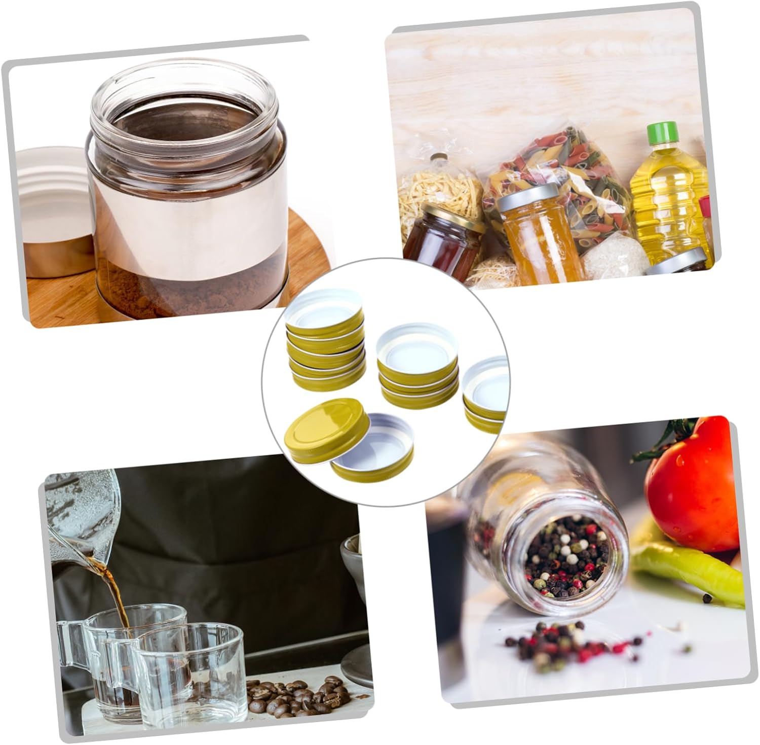 SECFOU 24 Mason Jar Lids Durable Eco-Friendly