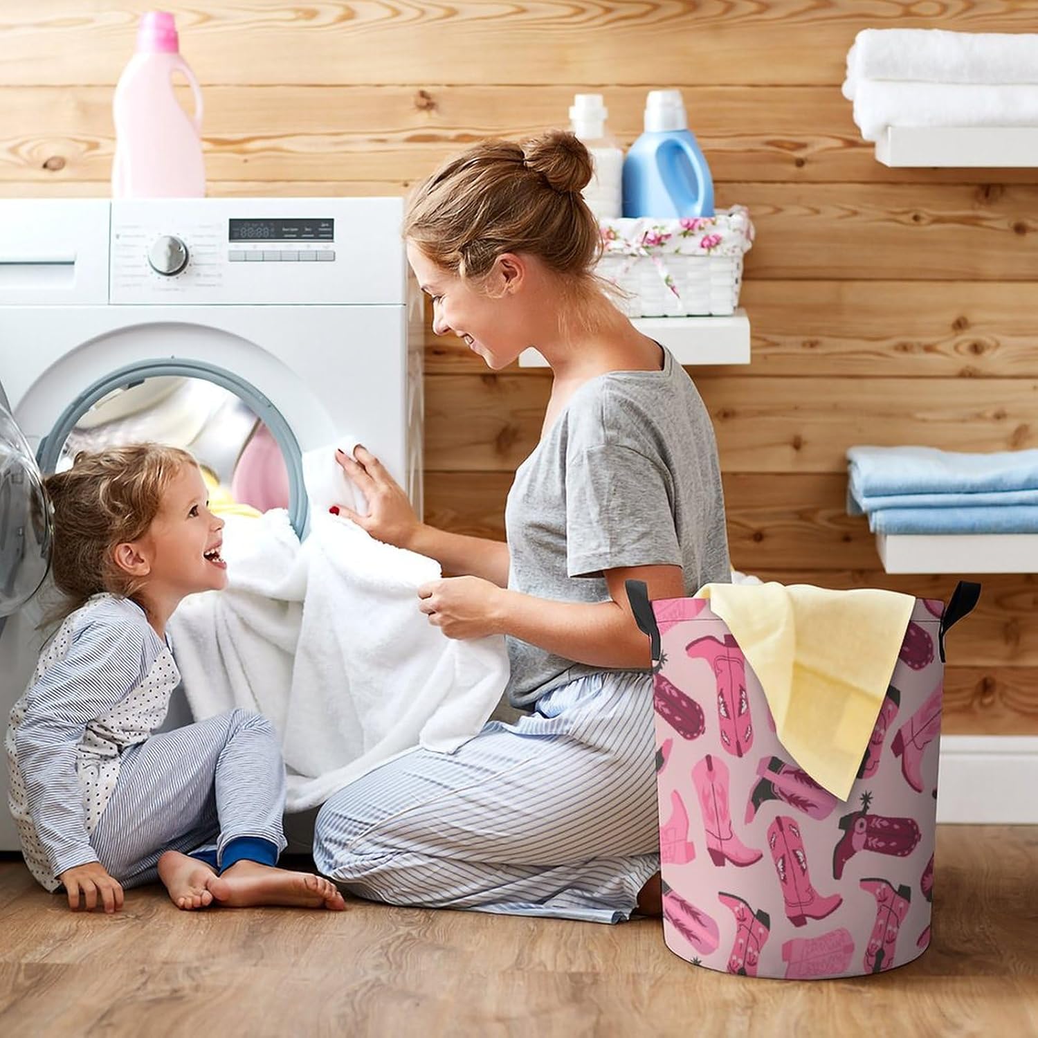 MEIKKO Trendy Pink Storage Waterproof Collapsible Laundry Hamper