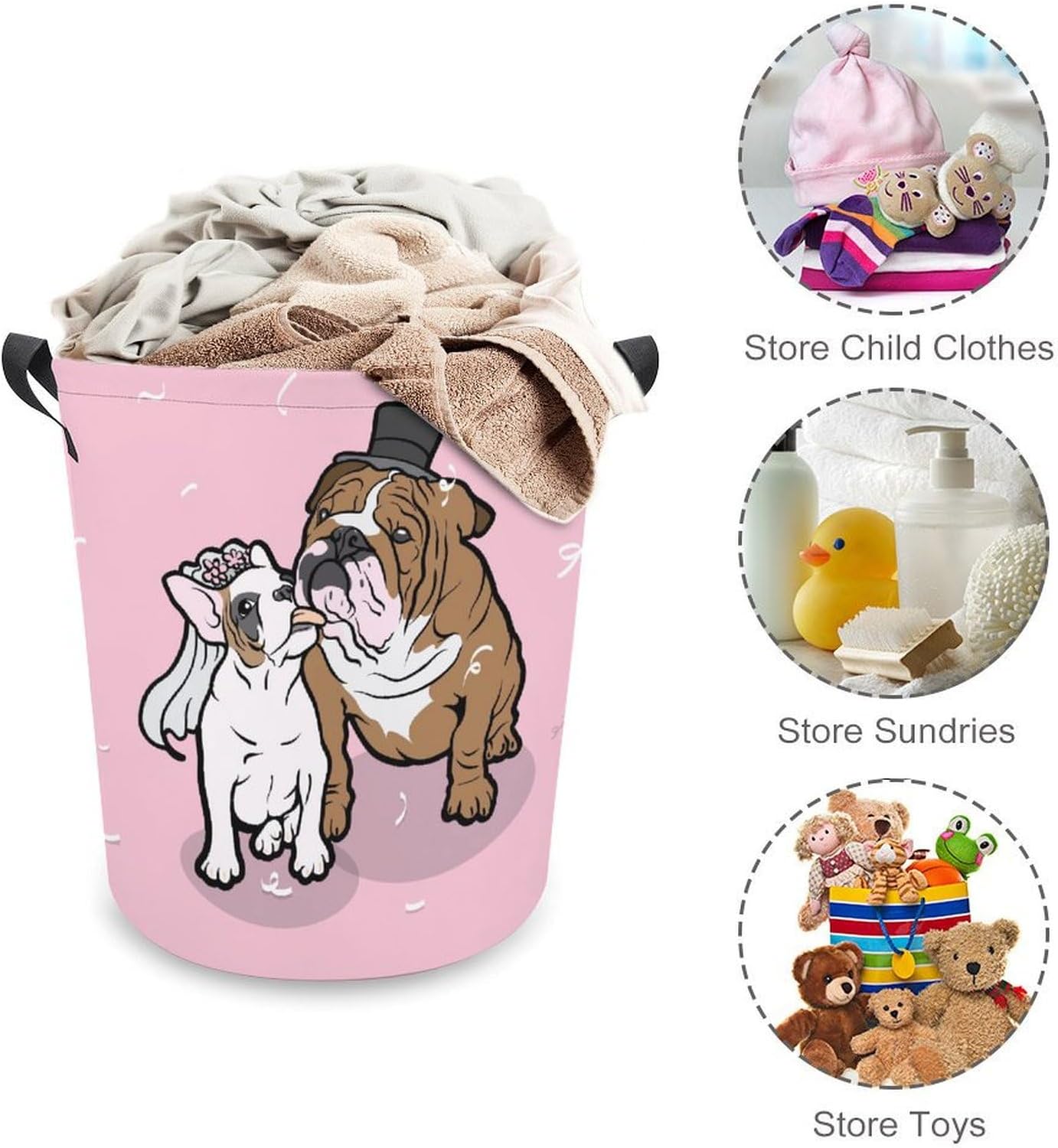 MeikoKo French Bulldog Couple Storage Basket