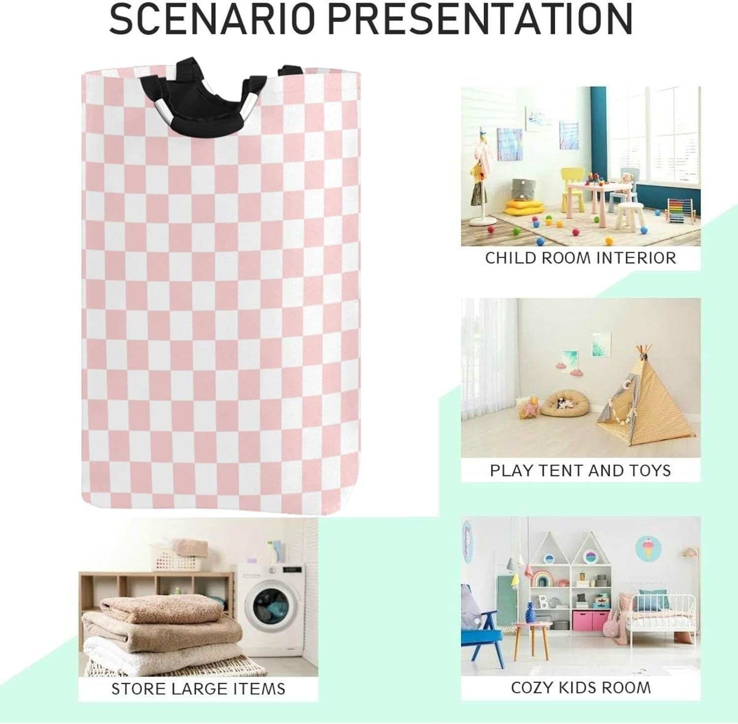 Cozy Pink Checkered Racing Baby Laundry Basket for Kids