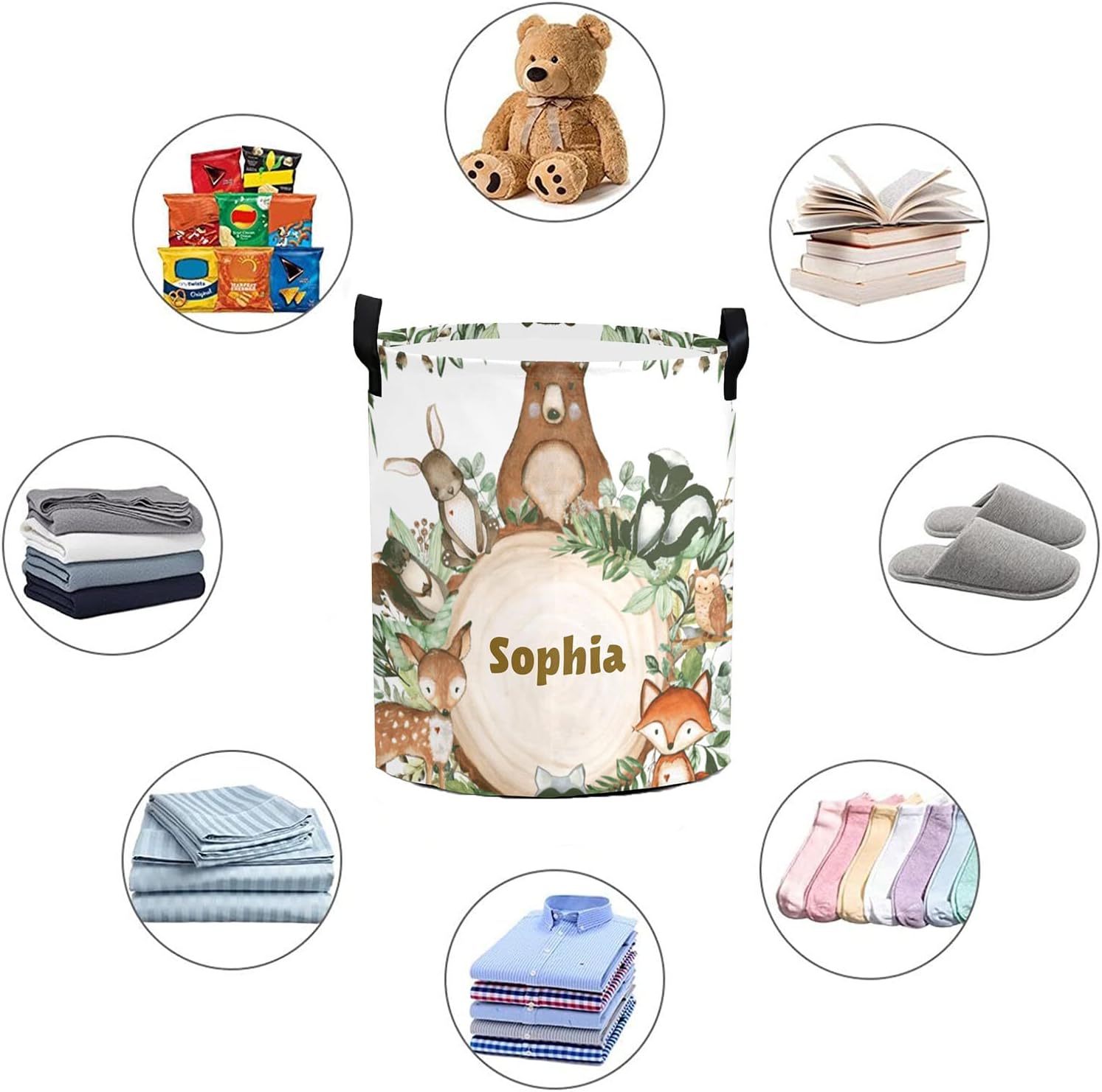 Our Little Princess Large Storage Laundry Basket Handle Included
