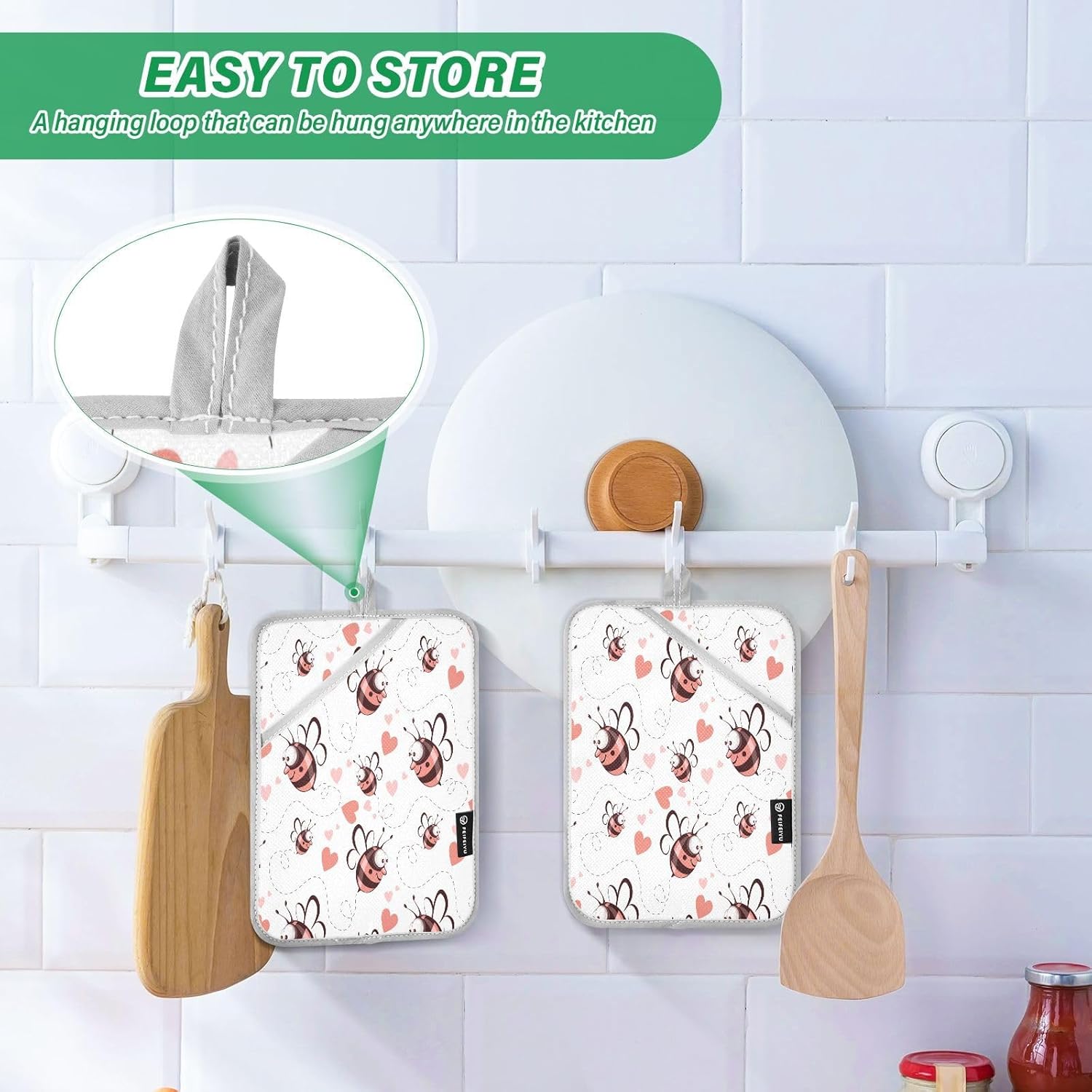 Kcldeci 2Pack Heat Resistant Oven Mitts and Pot Holders