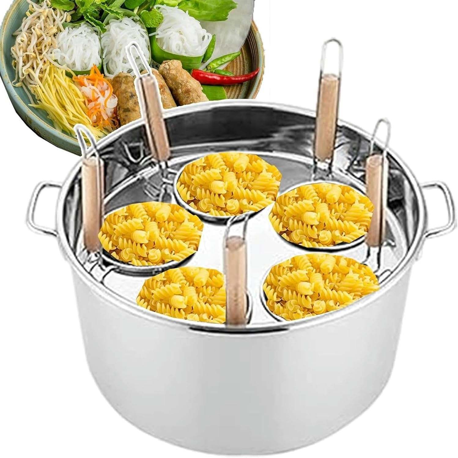 Stainless Steel Soup Pan Set with Divider and Colander Strainer