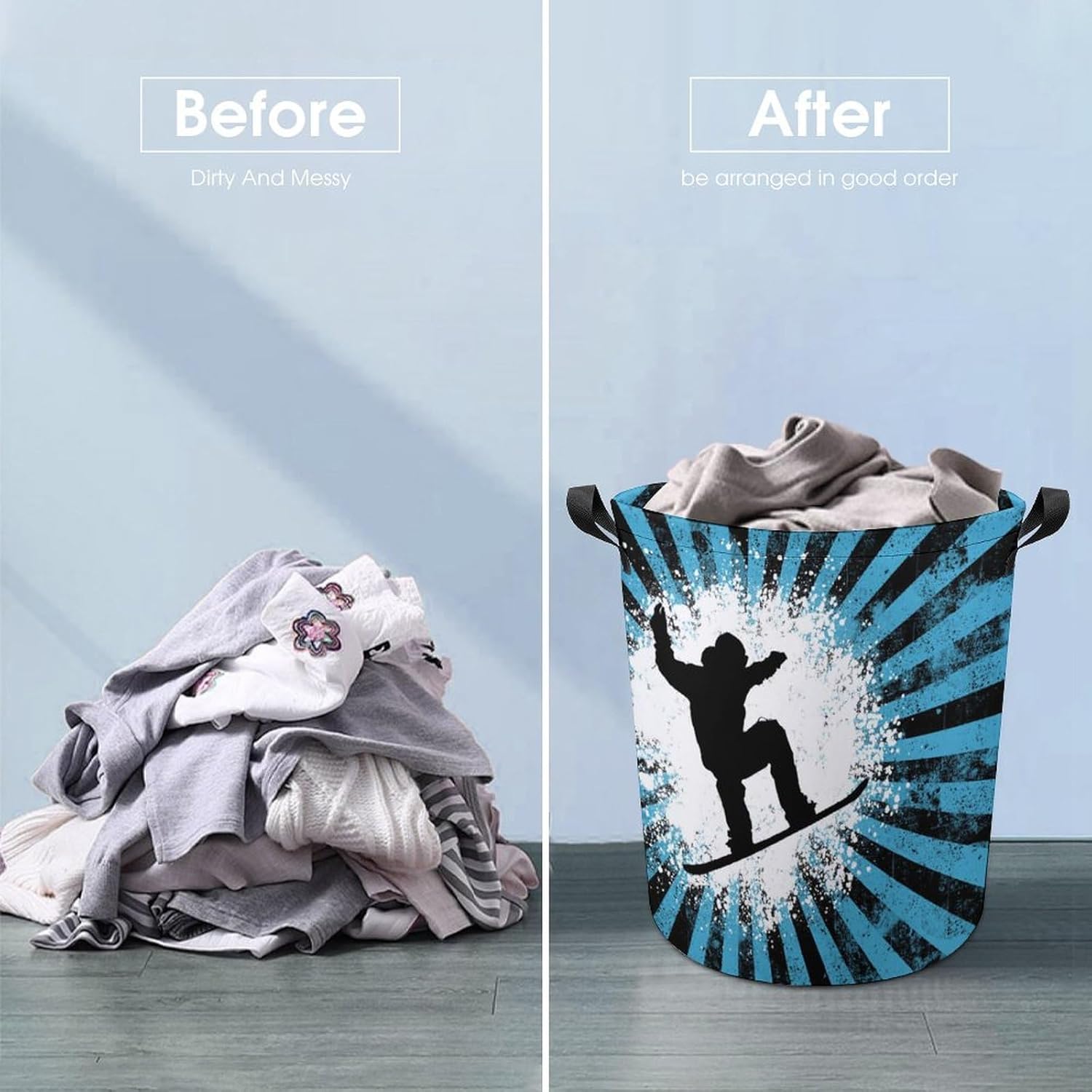 Meikko - Snowboarder Background Laundry Hamper