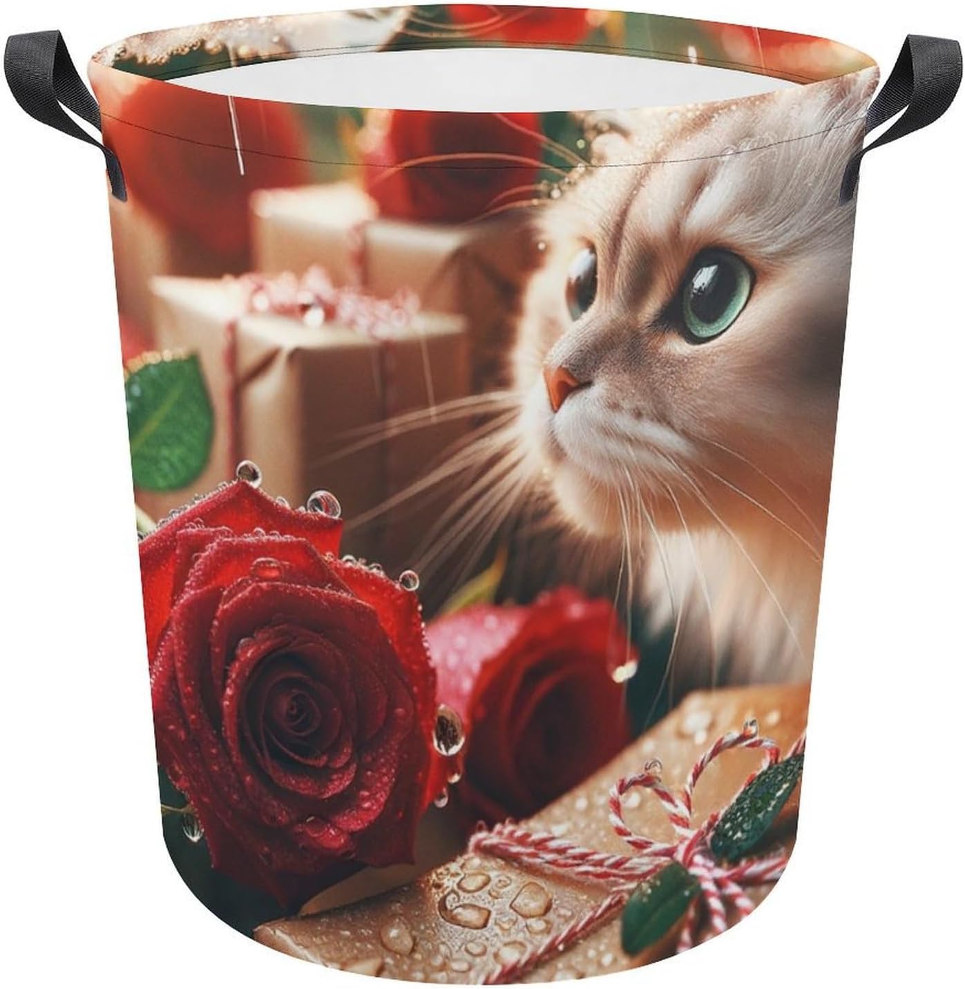 Raindrops Roses Cat Laundry Basket