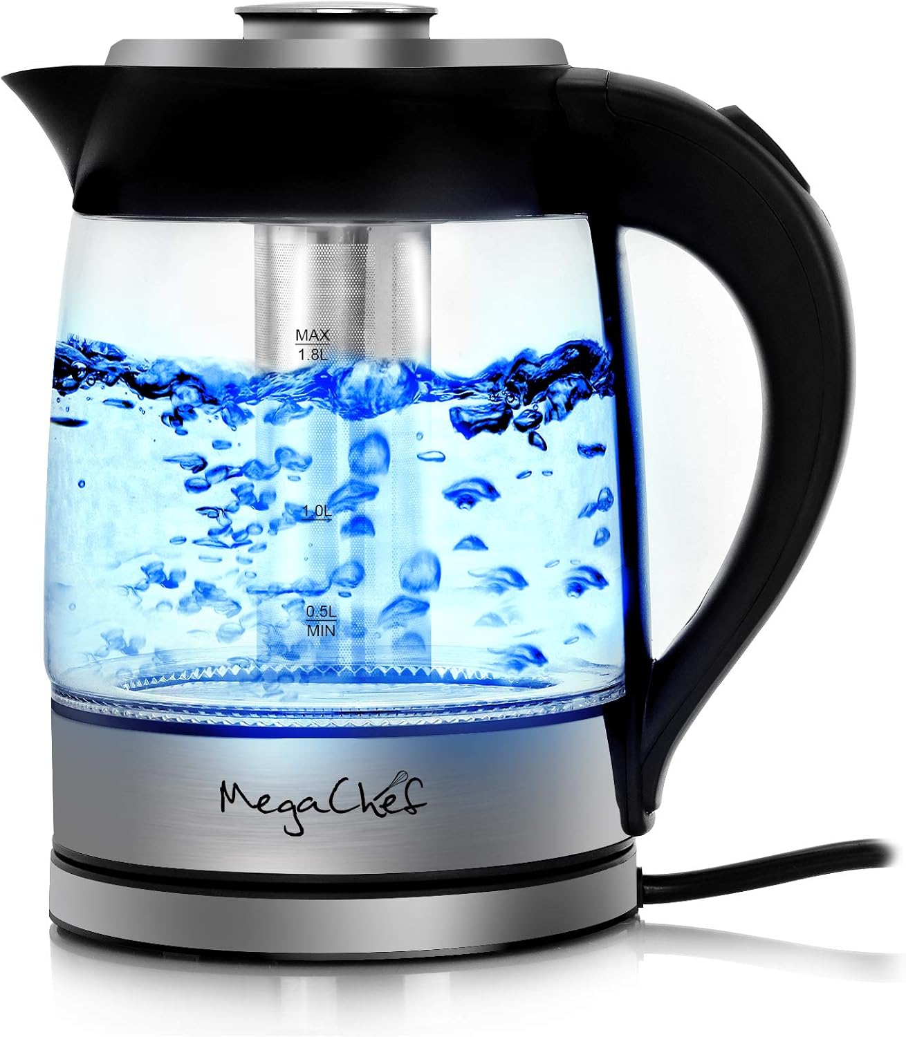 Megachef 18L Glass Electric Tea Kettle with Infuser