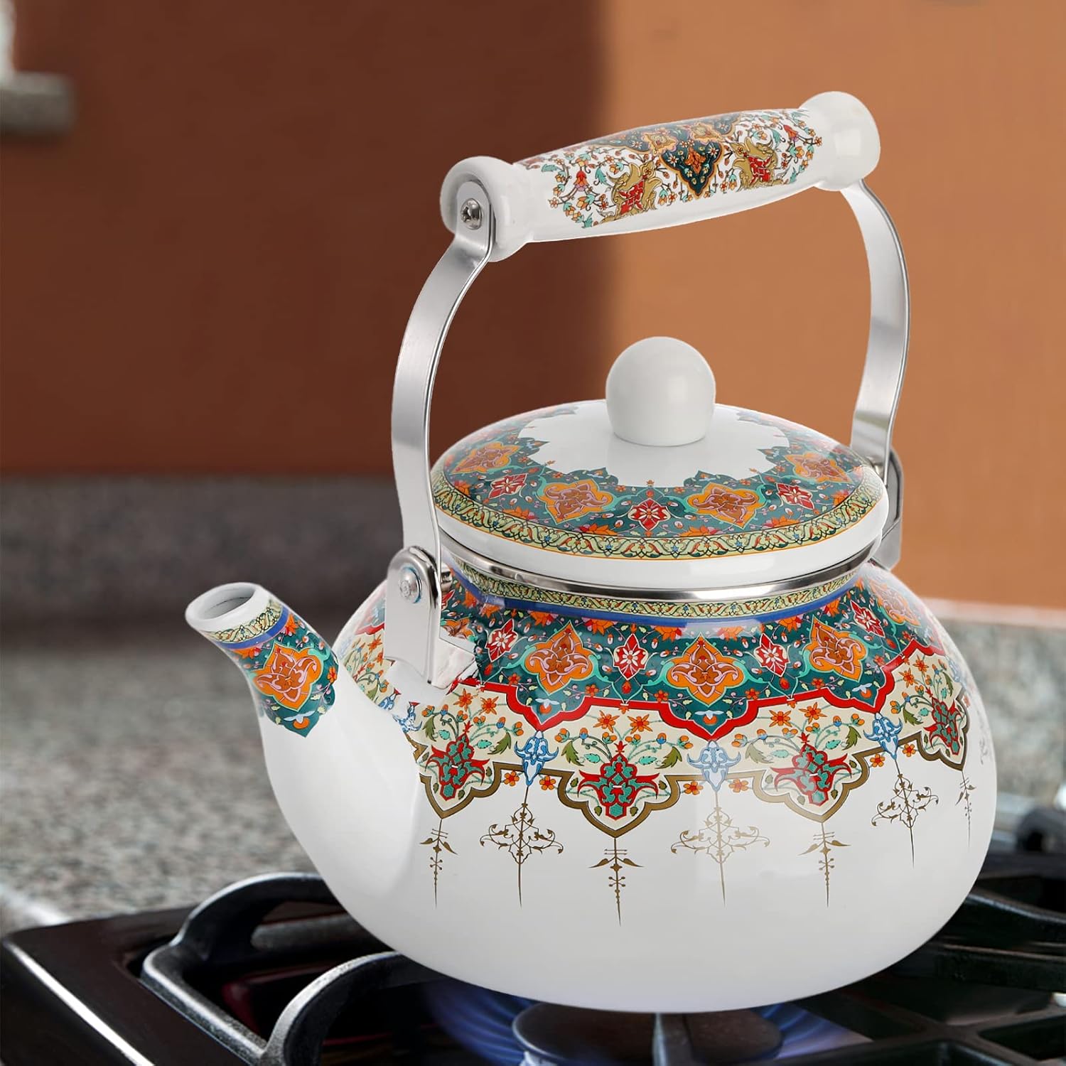 ZOOFOX Large Ceramic Teapot 26 Quart with Handle