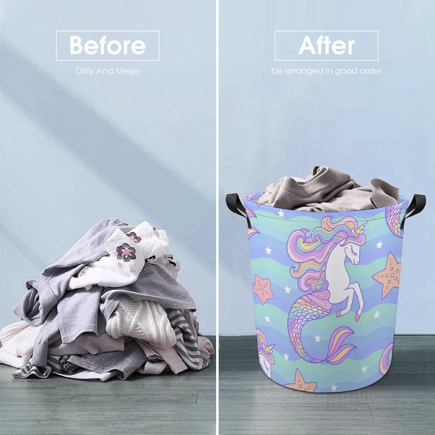 Stylish Portatile Waterproof Collapsible Laundry Hamper for Families College Students