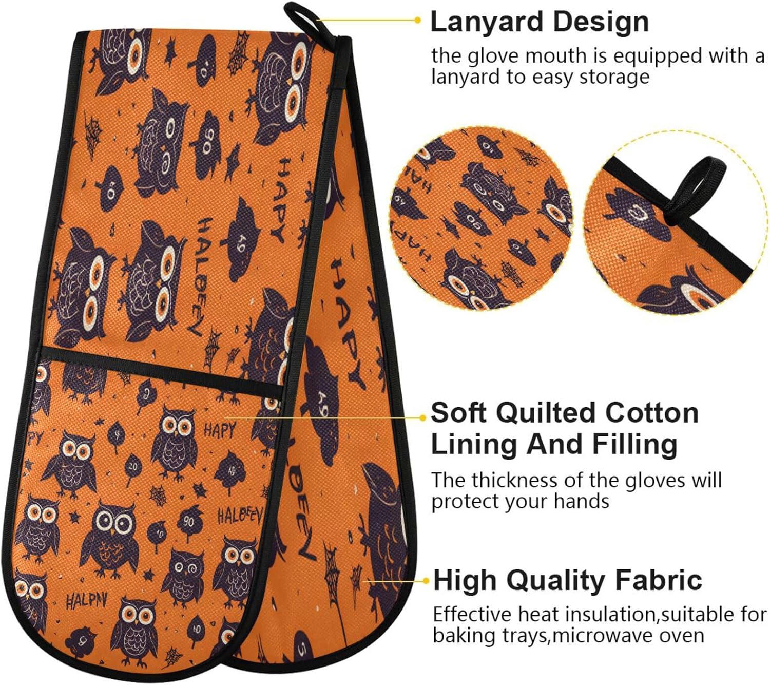 Halloween Owls Oven Mitts