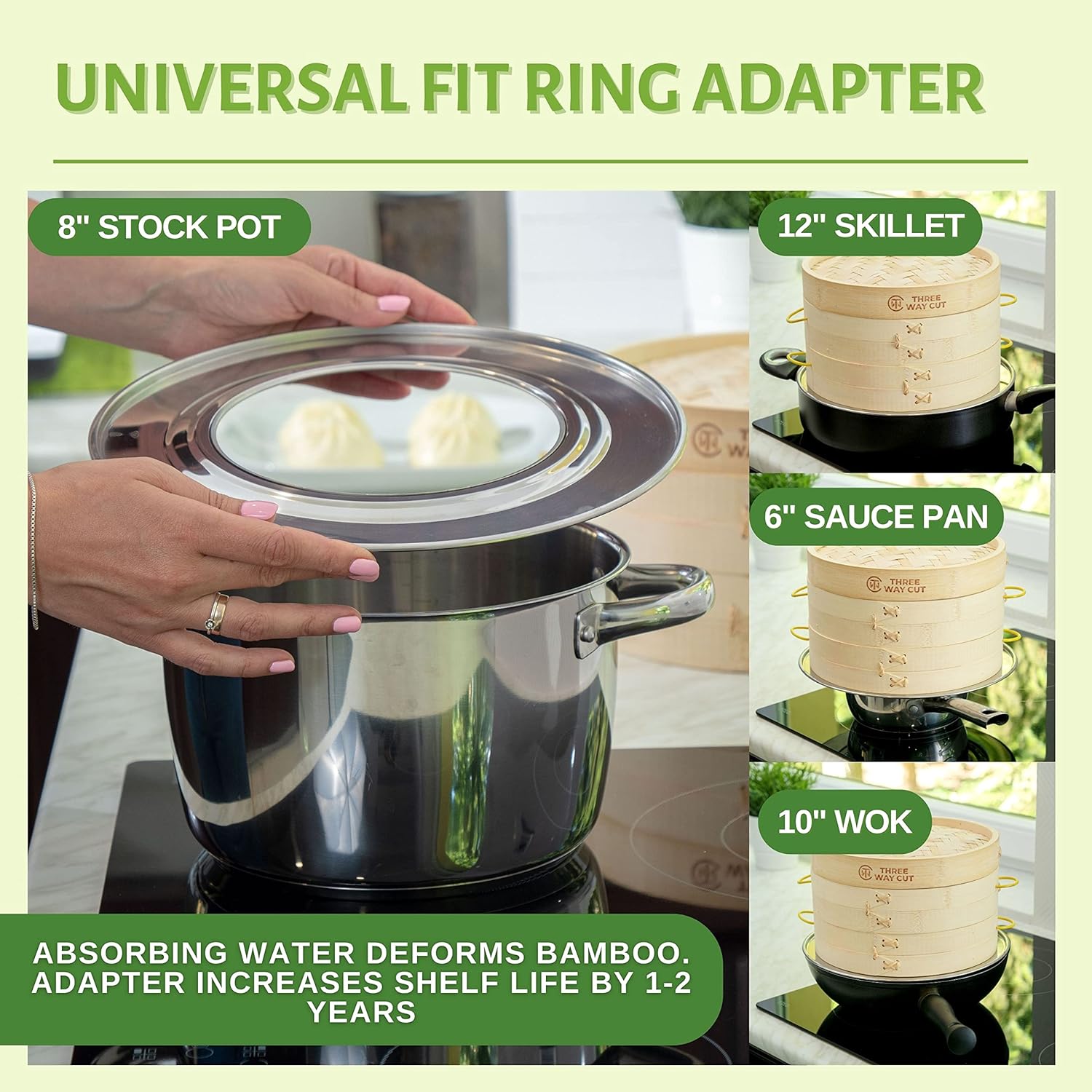 10inch 2 tier bamboo steamer