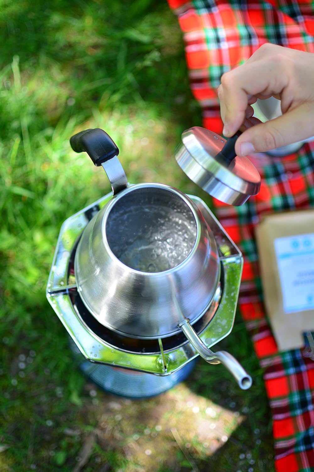 Premium Coffee Tea Kettle with thermometer and stovetop pour over