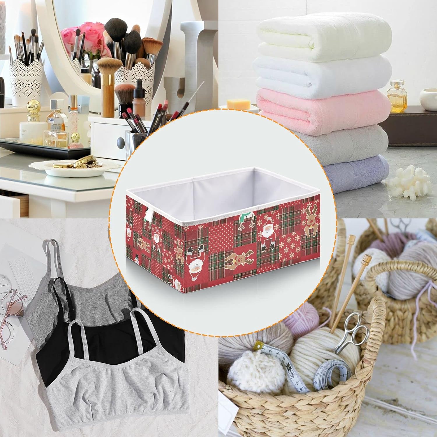 Christmas Storage Basket - Compact Collapsible Organizer for Home Car