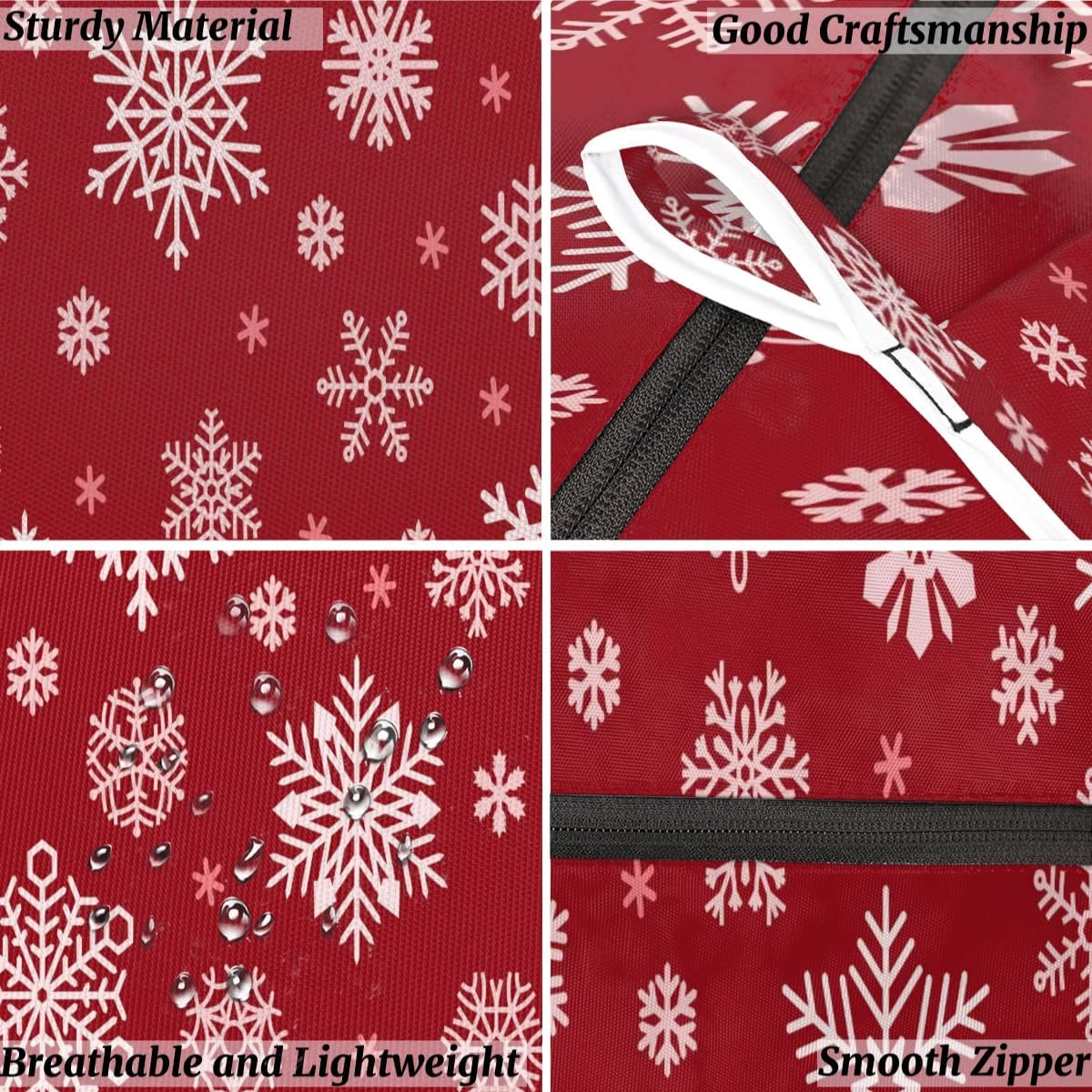 Foldable Christmas Snowflake Laundry Basket with Adhesive Hooks