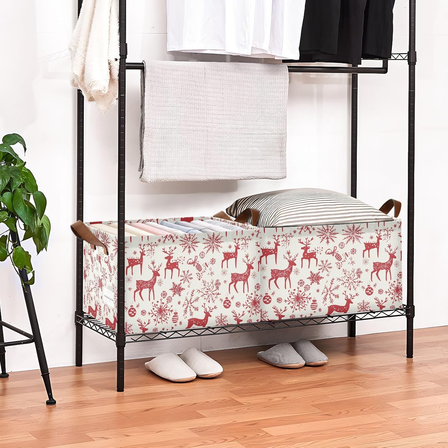 Christmas Reindeer Storage Bin for Laundry Hamper 169x114x10inch