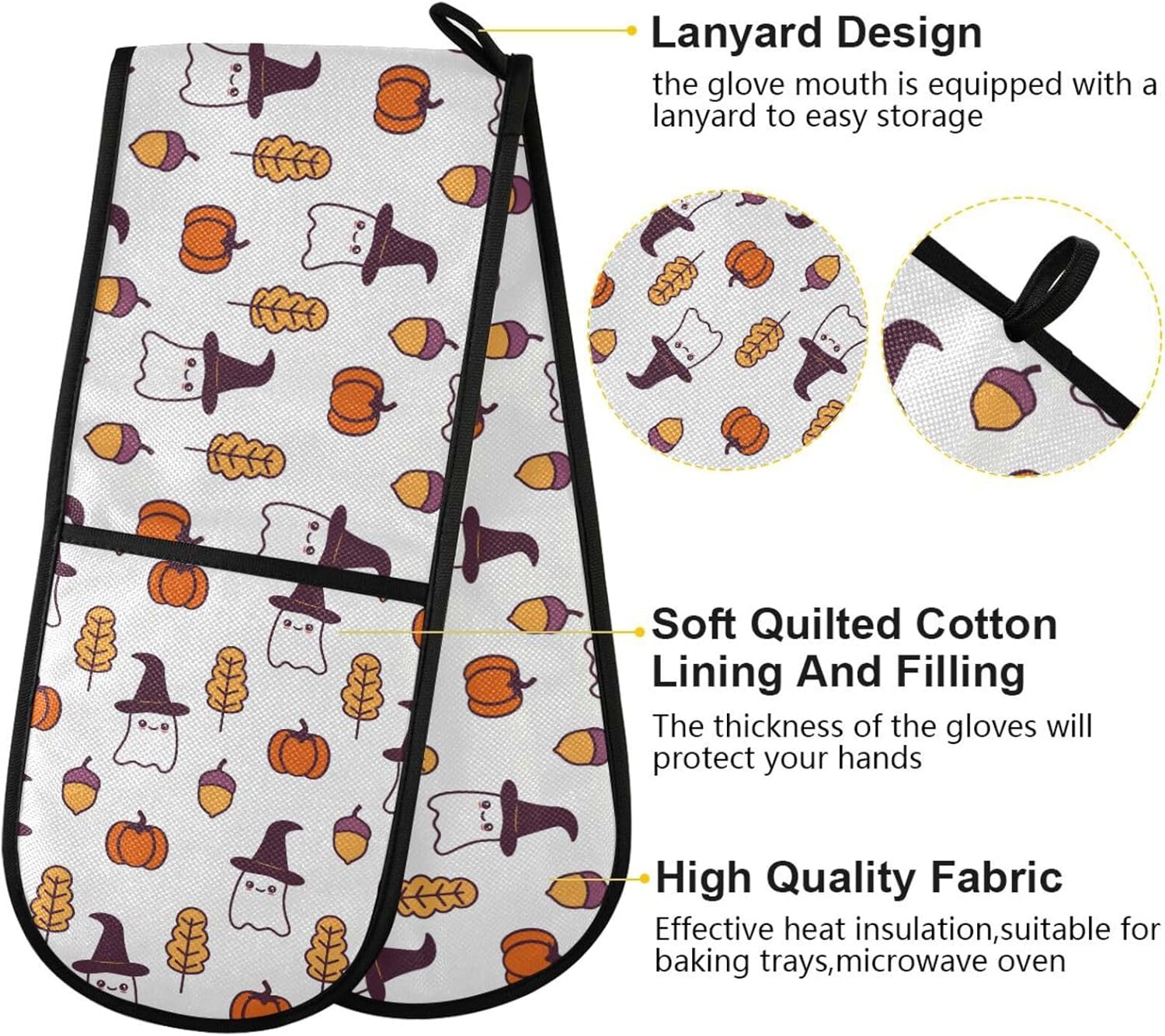 SUSIYO Halloween Oven Mitts - Heat-Resistant Durable Potholder