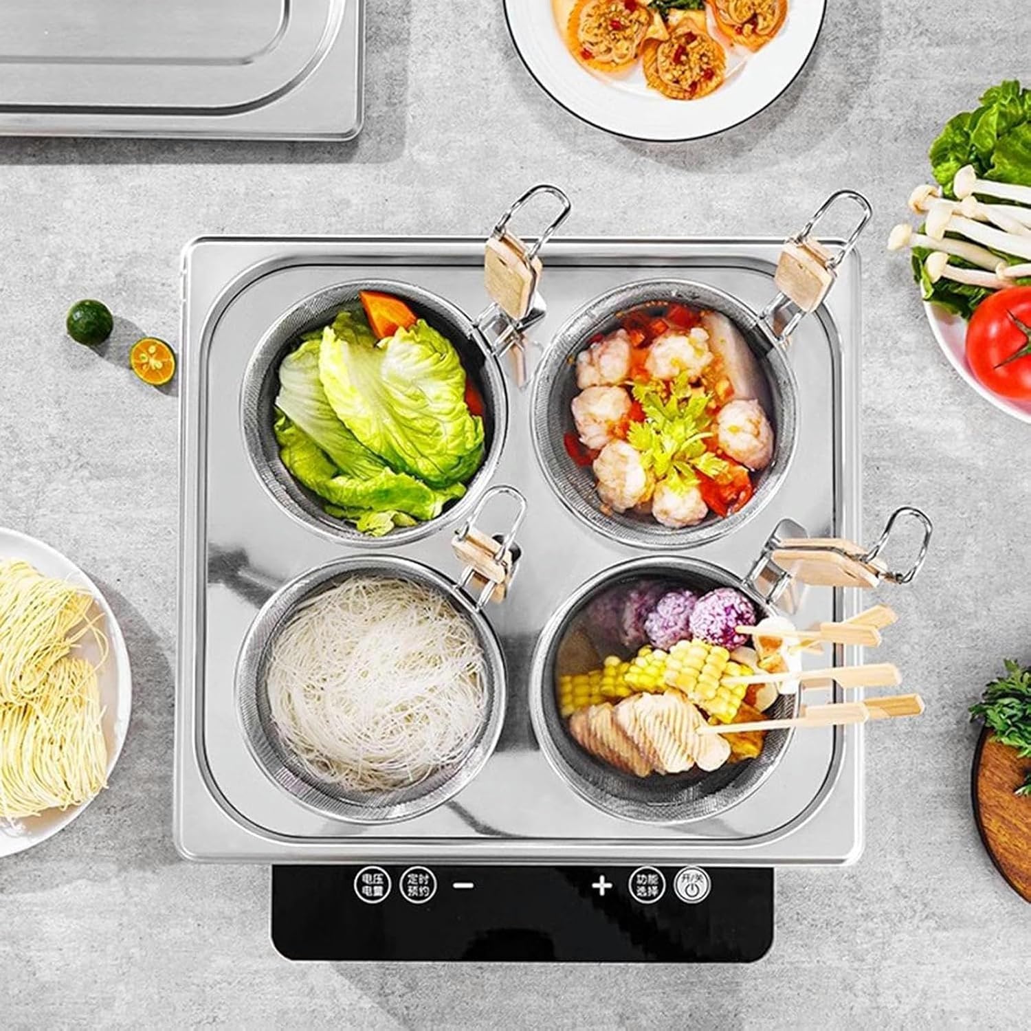 AttreX 4-Hole Stainless Steel Pasta Pot with Strainer