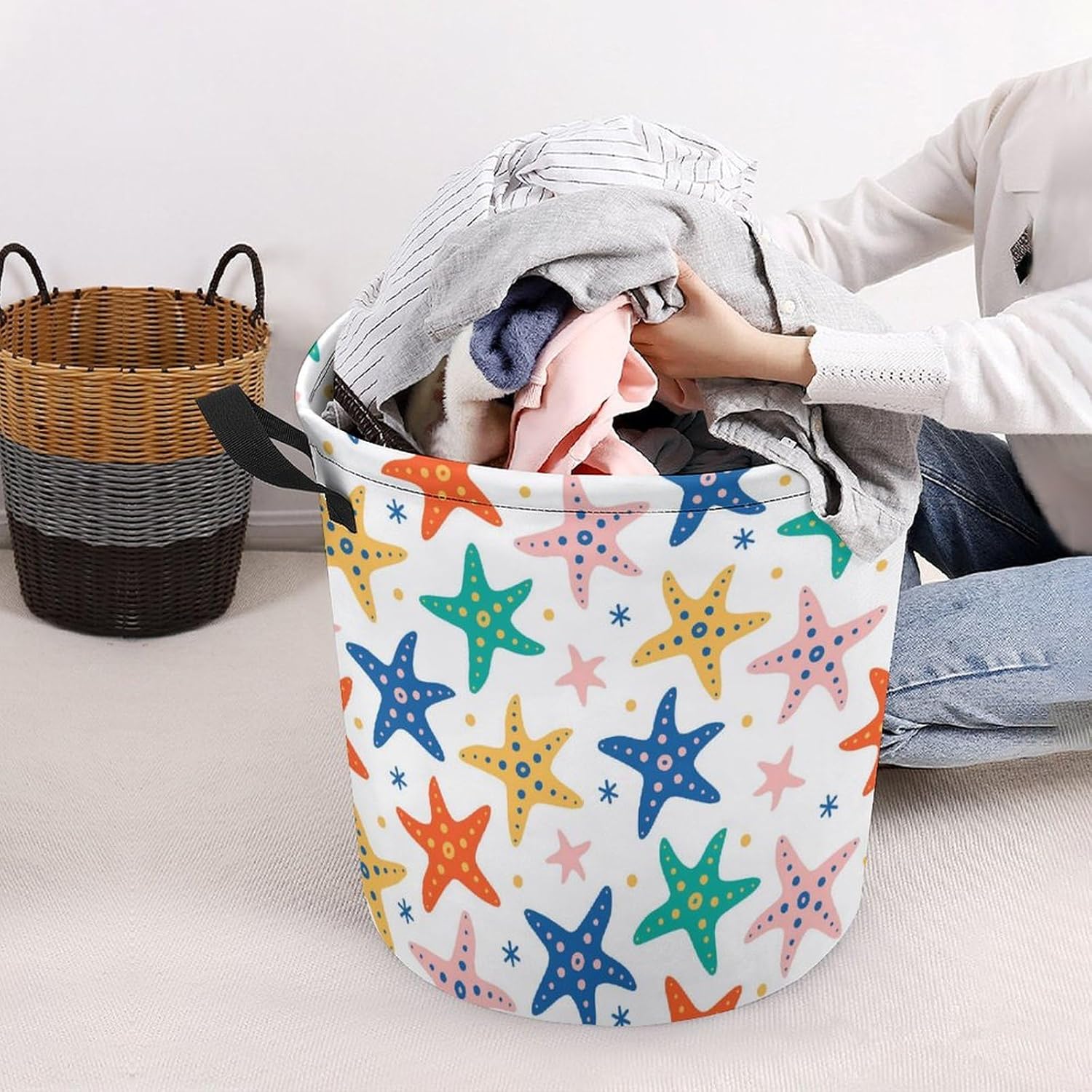 Stylish Starfish Waterproof Laundry Hamper