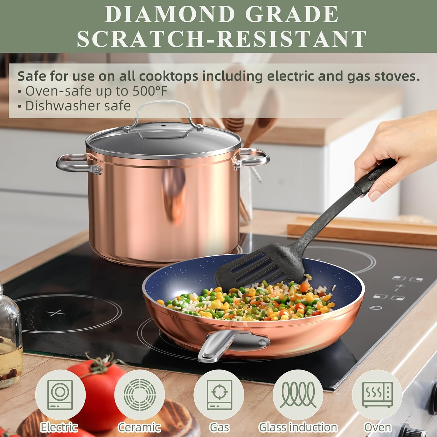 Nuwave Healthy Duralon Blue Ceramic Cookware Set