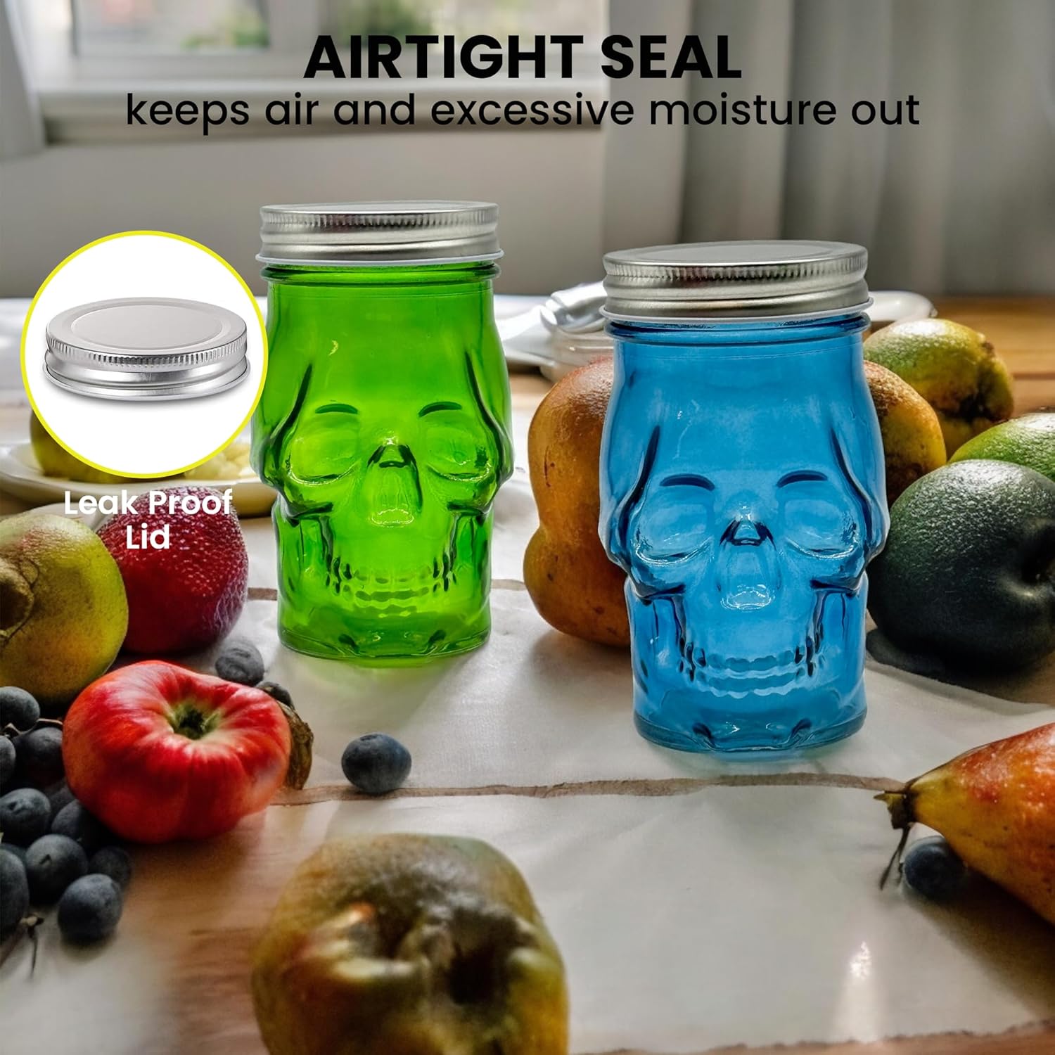 14 oz Colorful Skull Glass Mason Jar Pink