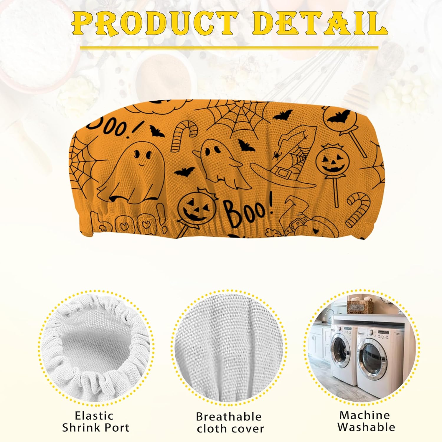 IGPPDO Halloween Pumpkin Cloth Lid Covers for Sourdough Starter Jar 5-Pack