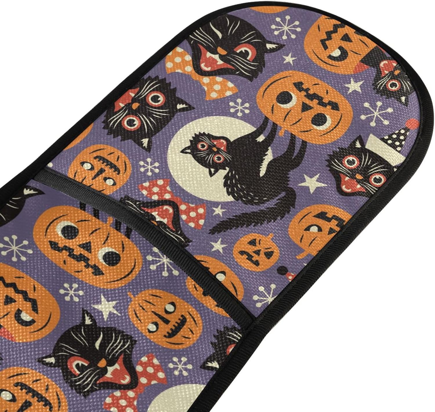 Double Oven Mitts Halloween - Vampire Cats Heat Resistant Long Potholder for Kitchen